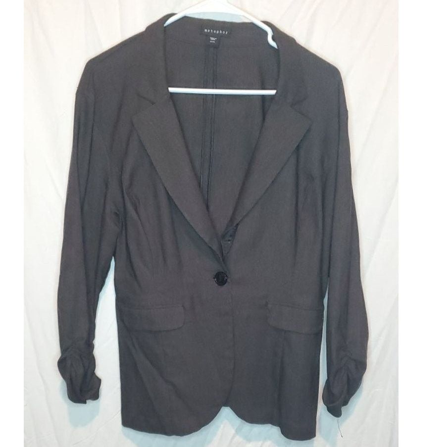 Other Metaphor Black Stretch Blend Blazer Jacket Size XL Size XL / US 12-14 / IT 48-50 - 1 Thumbnail