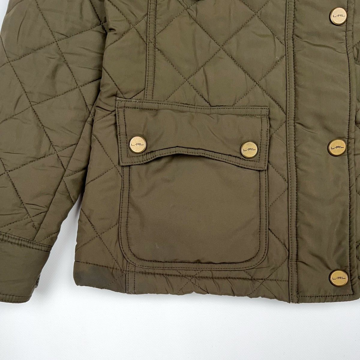Lauren Ralph Lauren Ralph Lauren Quilted Khaki Olive Jacket Green Corduroy Neck Size XS / US 0-2 / IT 36-38 - 5 Thumbnail