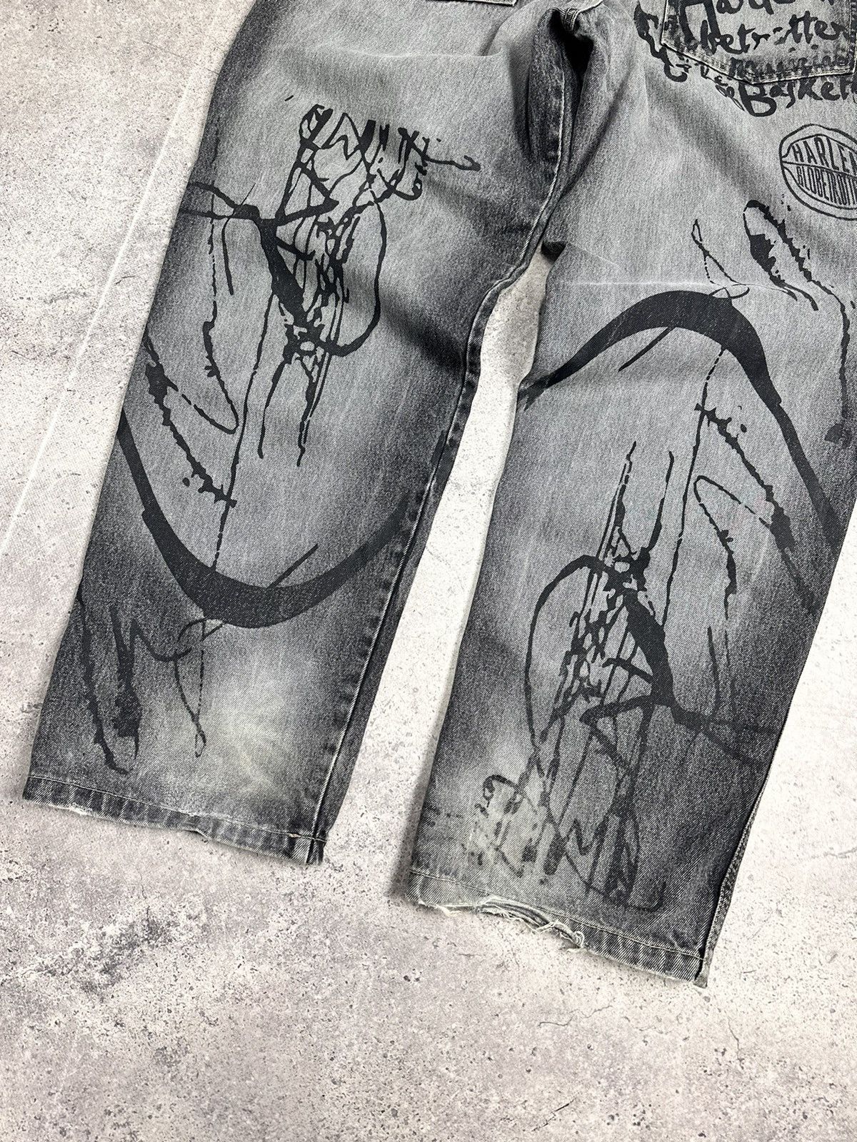 Fubu Fubu Black Baggy Denim Jeans Hip Hop 90s Street JNCO Size US 36 / EU 52 - 8 Thumbnail