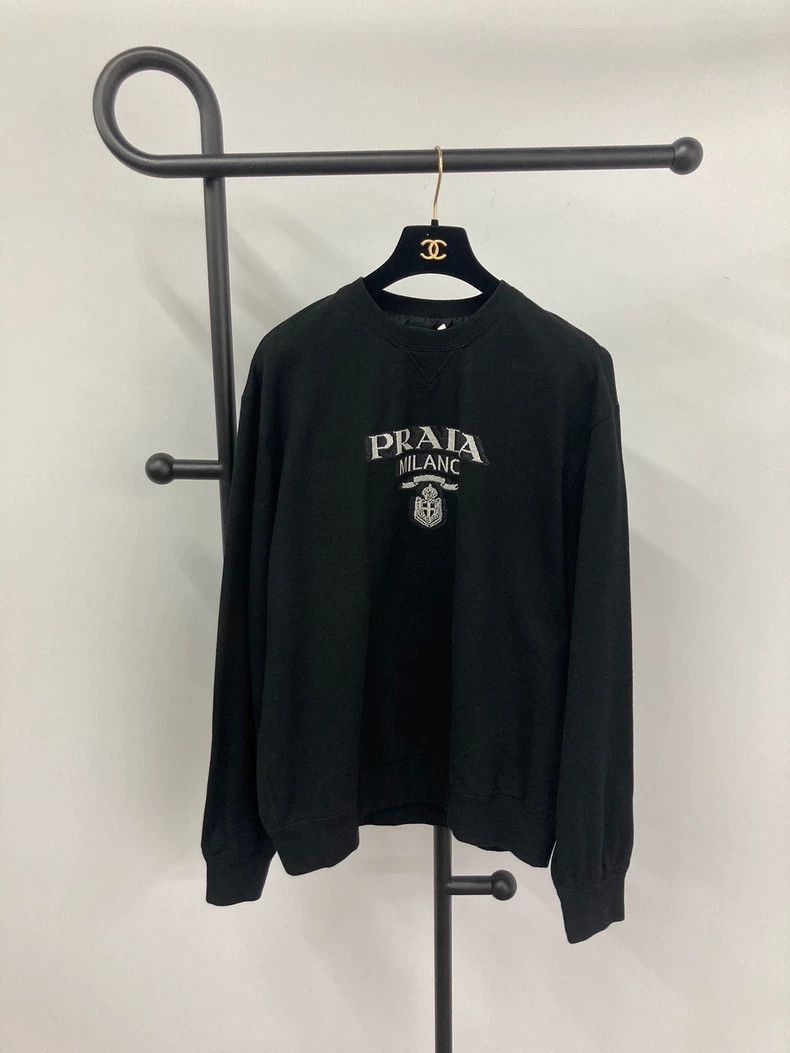 Prada Prada Black Logo Sweatshirt XXL - dmc Size US XXL / EU 58 / 5 - 1 Thumbnail