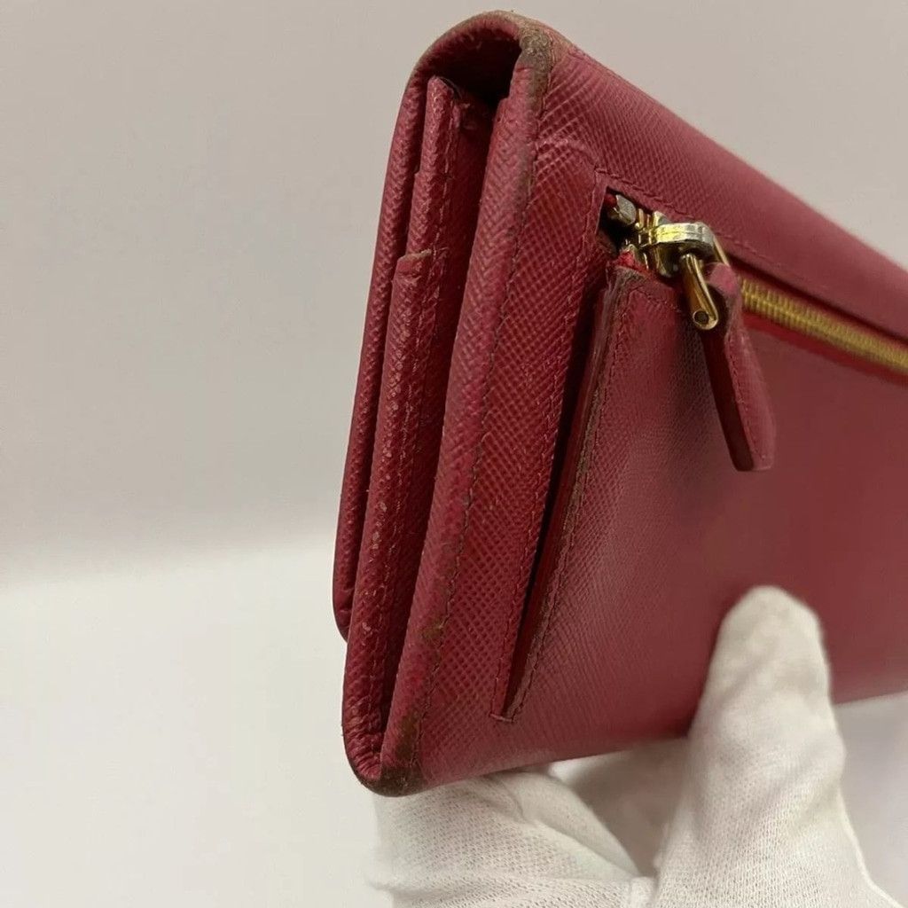 Prada Pink Prada saffiano leather long wallet Size ONE SIZE - 4 Thumbnail