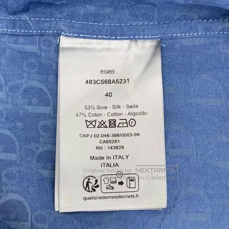 Dior Dior Sky blue logo jacquart full print mulberry silk lapel Size US XXS / EU 40 - 7 Thumbnail