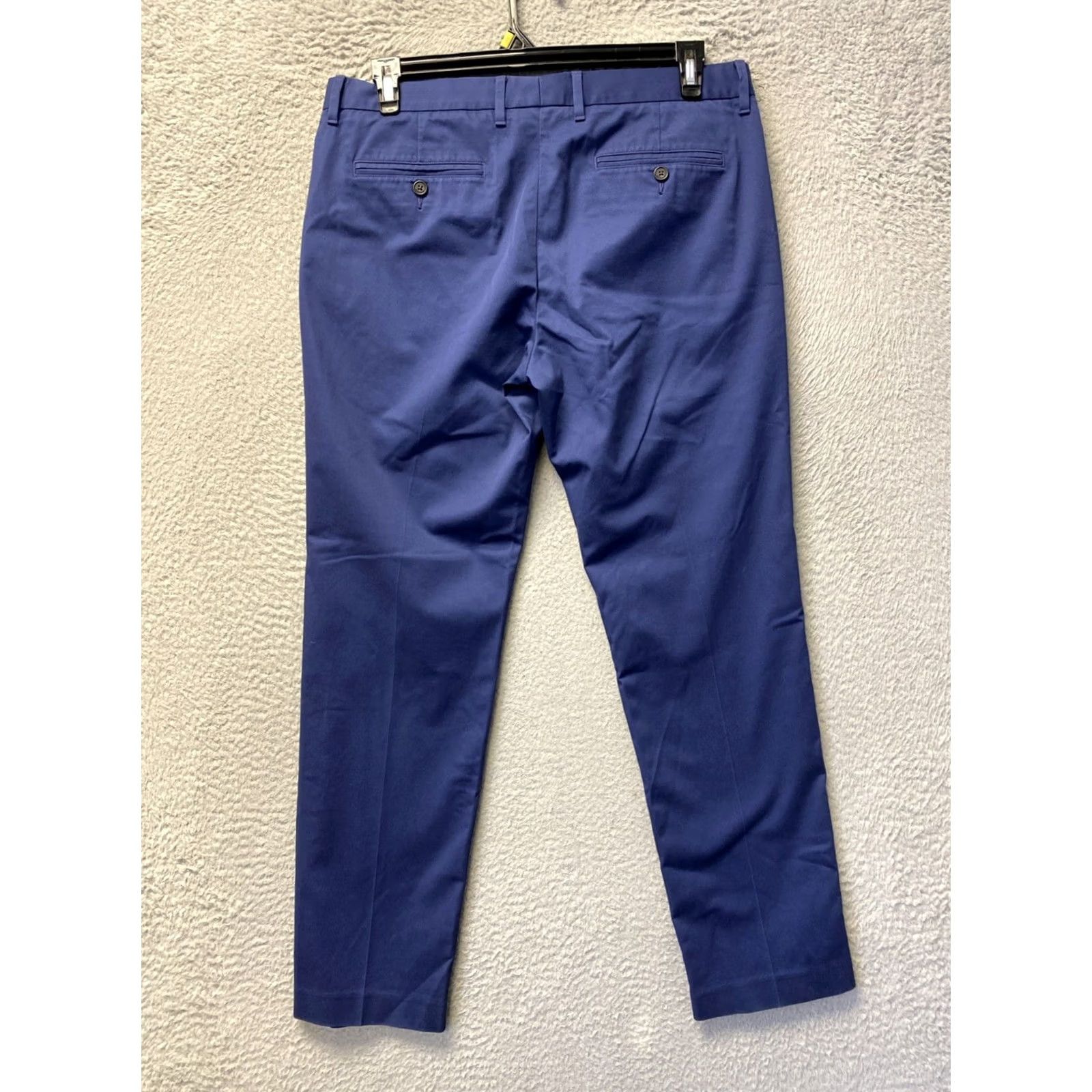 Bonobos Bonobos Chino Pants Slim Men's 34x30 Blue Cotton Blend Stretch Flat Front 5-Pocket Logo Straight Rise Mid Vintage: No Size US 34 / EU 50 - 6 Thumbnail
