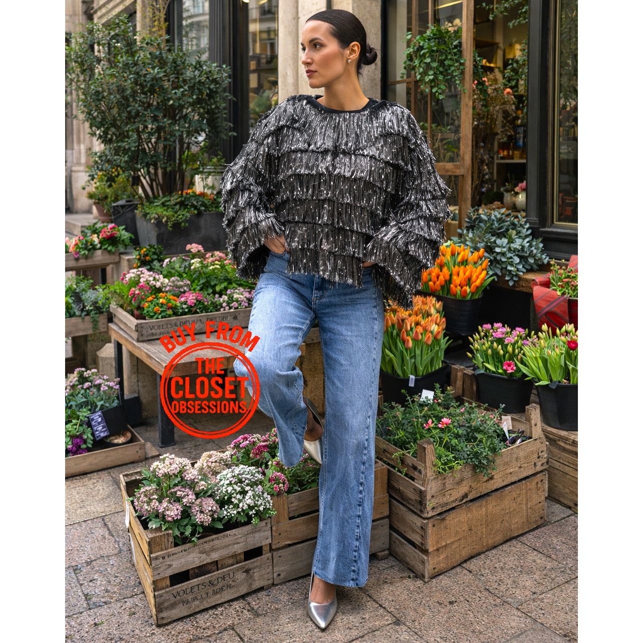 Zara ZARA Fringed Metallic Thread Jacket NWT Silver Size S Size S / US 4 / IT 40 - 6 Thumbnail
