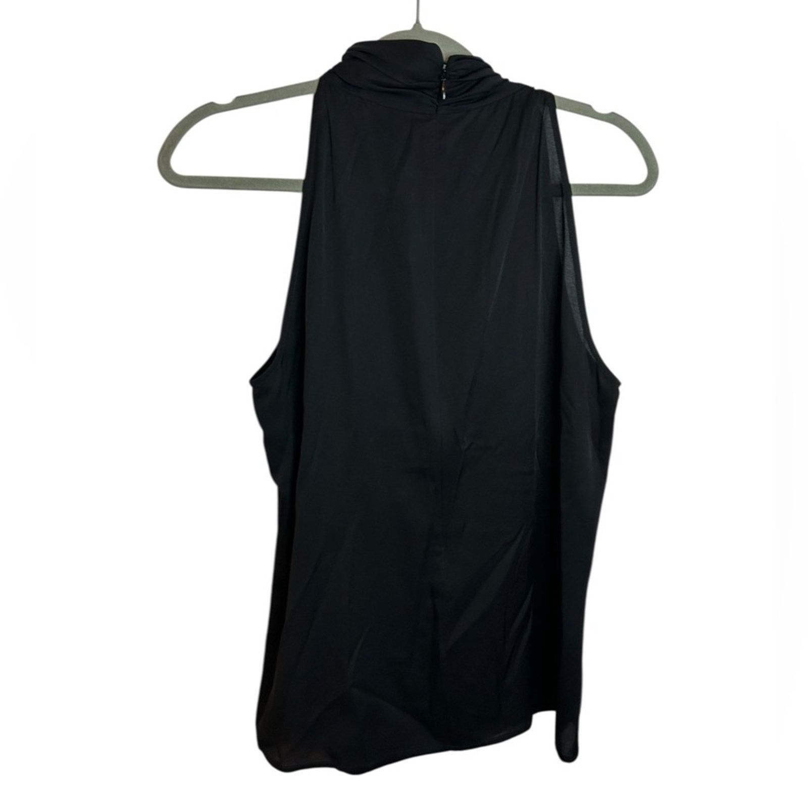 St. John St. John Black Silk Sleeveless Neck Tie Top Size L / US 10 / IT 46 - 2 Thumbnail