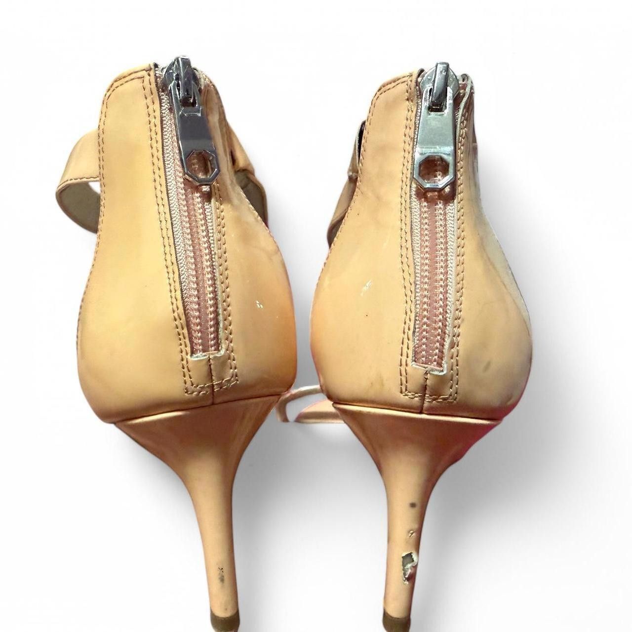 Designer Stylish Strappy Peach Heels Size US 11 / IT 41 - 4 Thumbnail