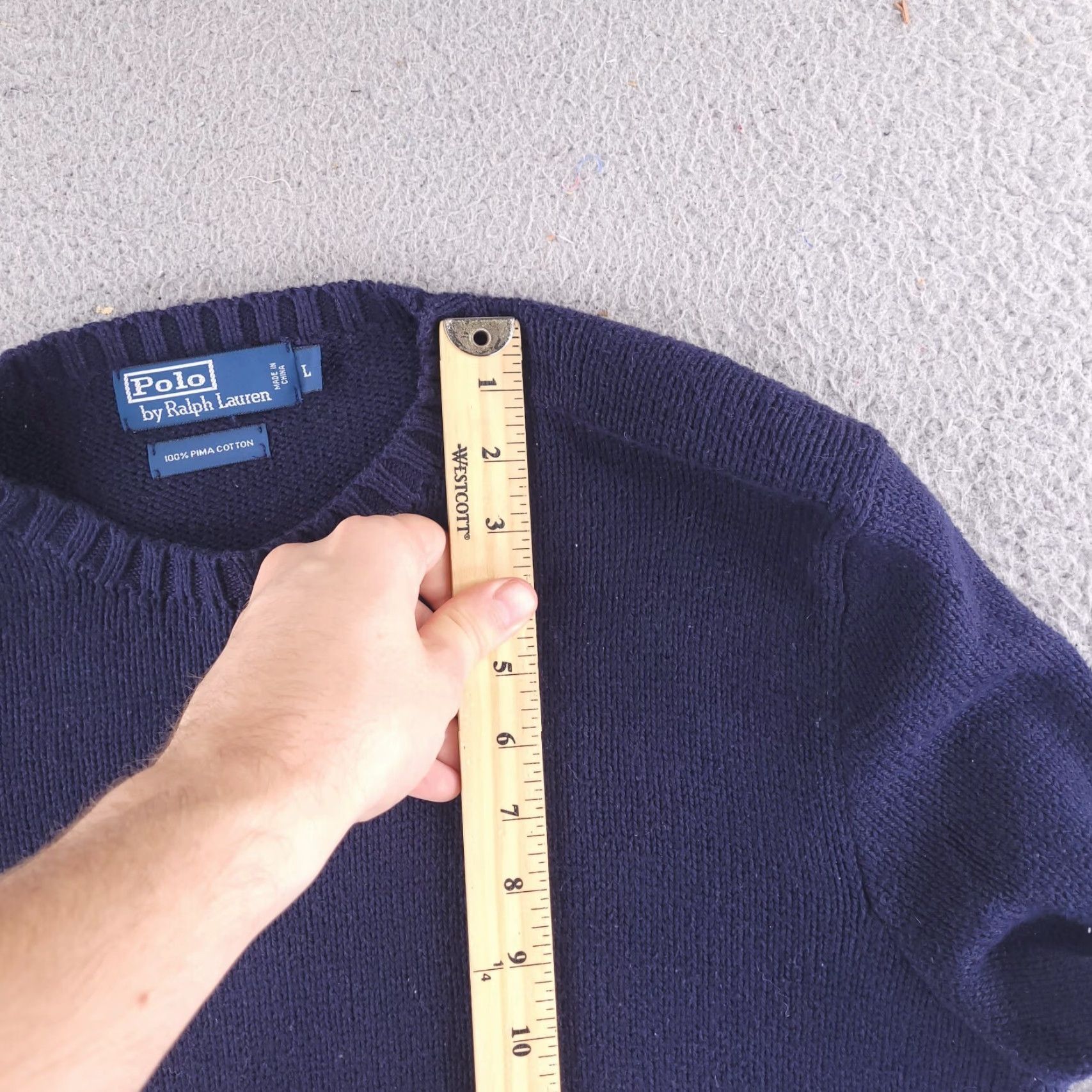 Polo Ralph Lauren Polo Ralph Lauren Sweater Mens Large Pima Cotton Knit Pullover Crew Neck Solid Size US L / EU 52-54 / 3 - 6 Thumbnail