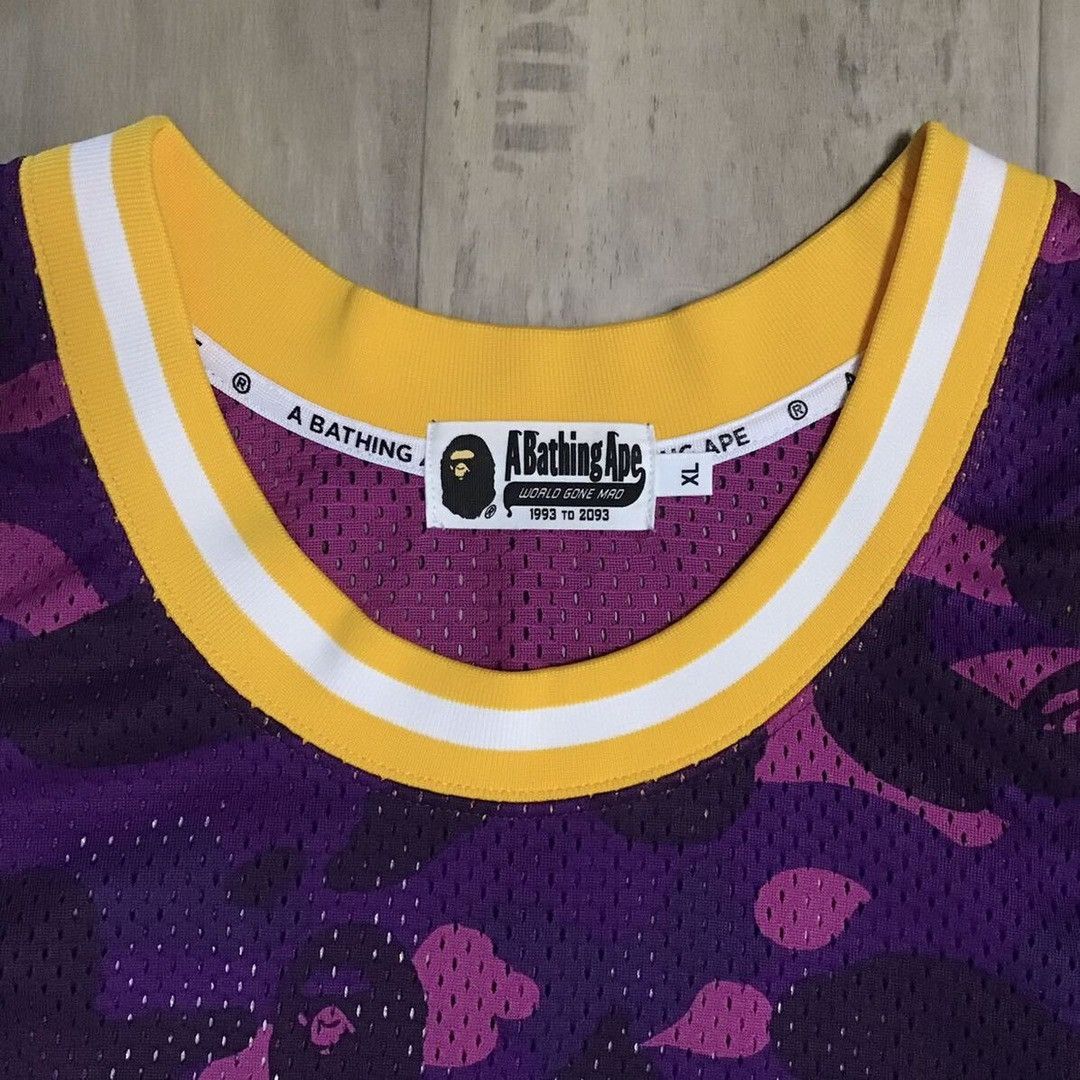 Bape BAPE Purple camo x yellow basketball tank top a bathing ape Size US XL / EU 56 / 4 - 6 Thumbnail