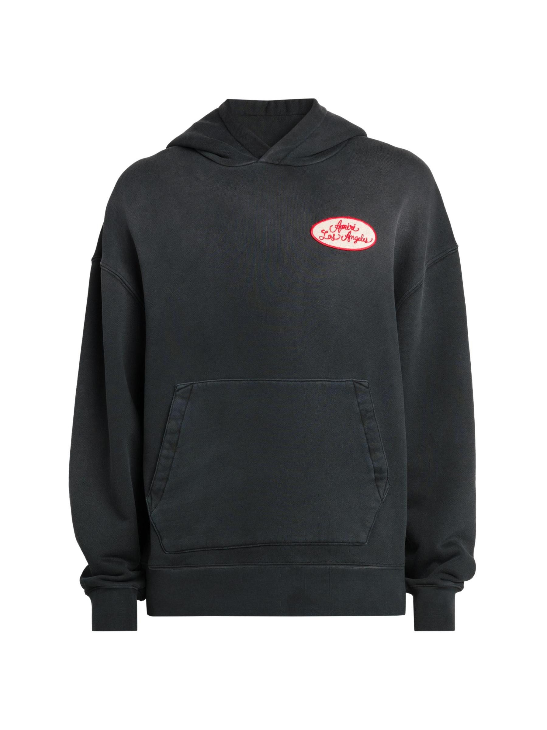 Amiri os11x1225 Station Patch Cotton Oversized Hoodie in Black Size US M / EU 48-50 / 2 - 1 Thumbnail