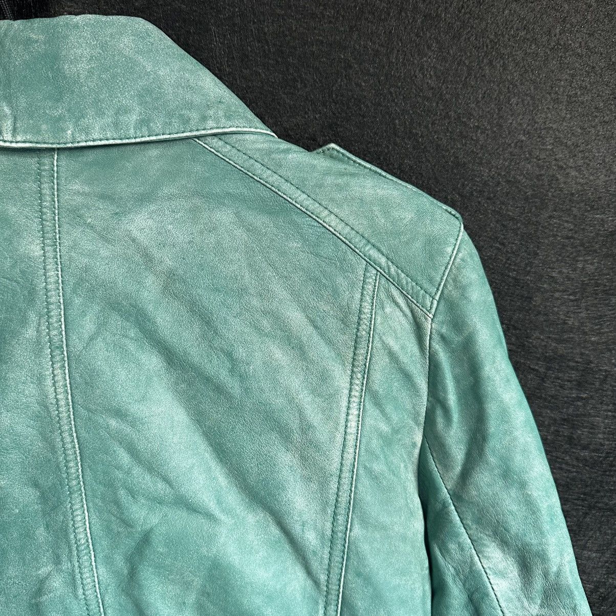 Patrizia Pepe Patrizia Pepe Leather Jacket Green Cropped Biker Studded Size M / US 6-8 / IT 42-44 - 6 Thumbnail