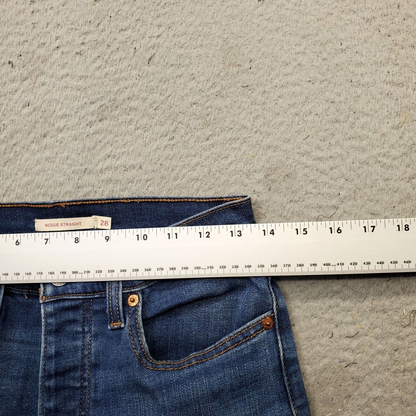 Levi's Levi's Wedgie Straight Jeans Mens 28x26 Blue Denim Red Tab Button Fly 5-Pocket Jeans Mens Size 28 Blue Size US 28 / EU 44 - 6 Thumbnail