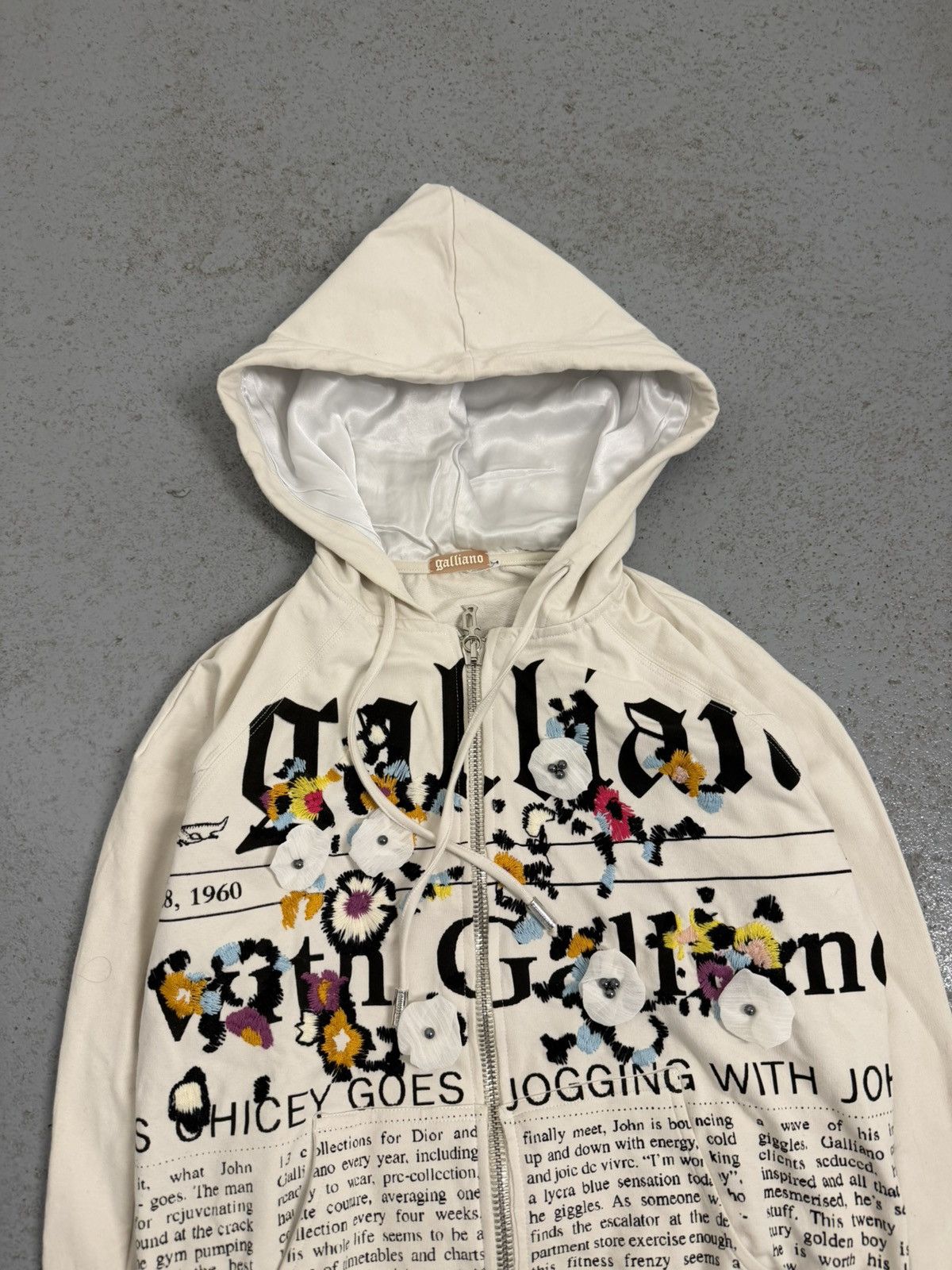 John Galliano Vintage John Galliano Abstract Flowers x Gazette Zip Hoodie Size XS / US 0-2 / IT 36-38 - 4 Thumbnail