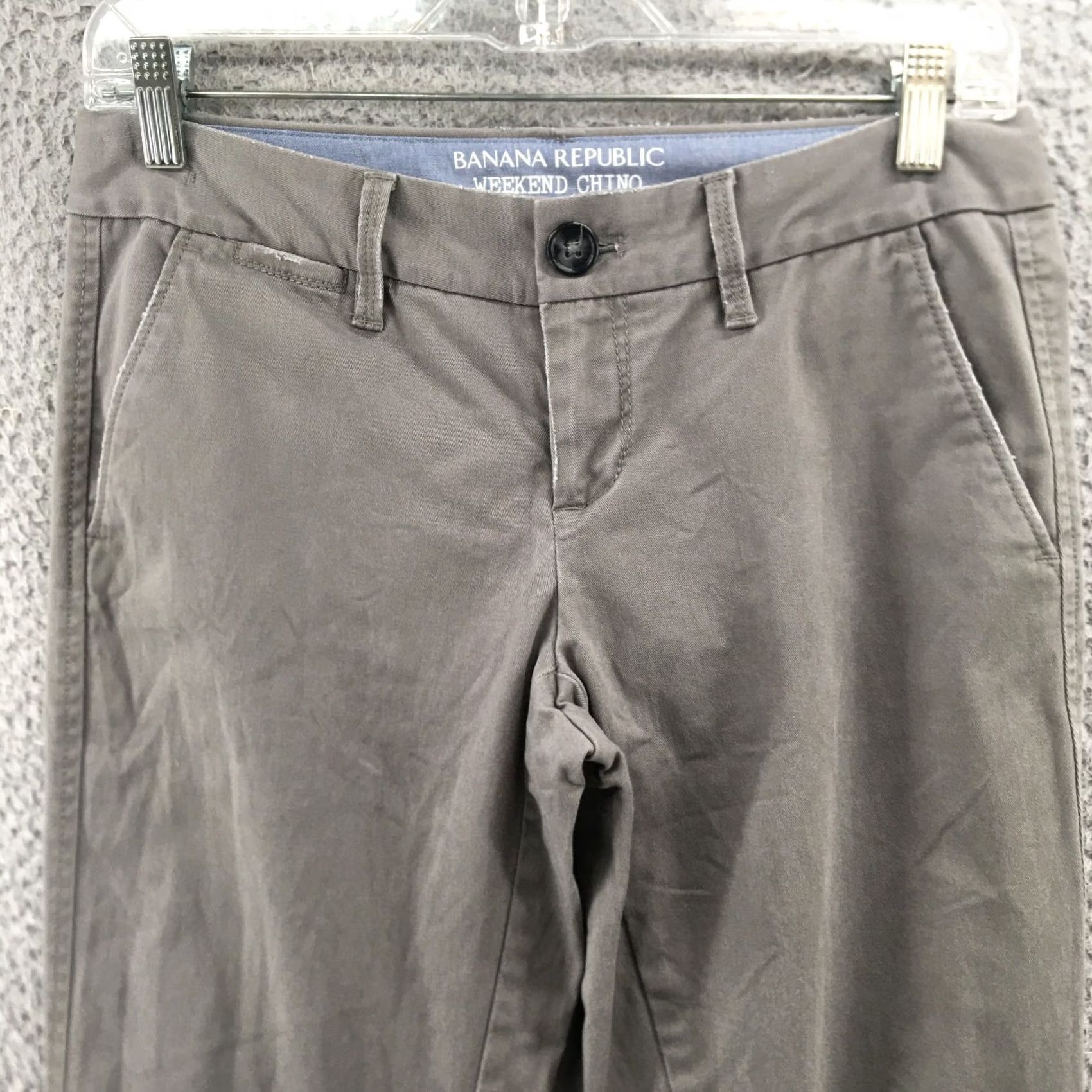Banana Republic Banana Republic Weekend Chino Pants Womens 0 Gray Stretch Zip Pants Size 25" / US 0 / IT 36 - 2 Thumbnail