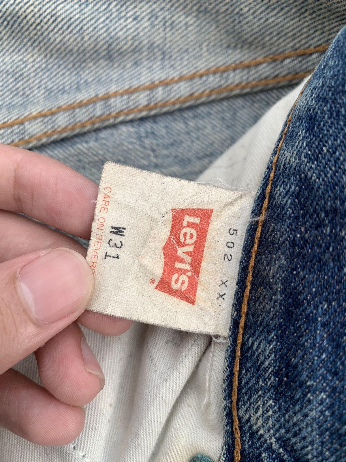Levi's TRASHER💥VINTAGE LEVIS BIG E SELVEDGE DAMAGE DISTRESSED DENIM Size US 31 - 15 Thumbnail