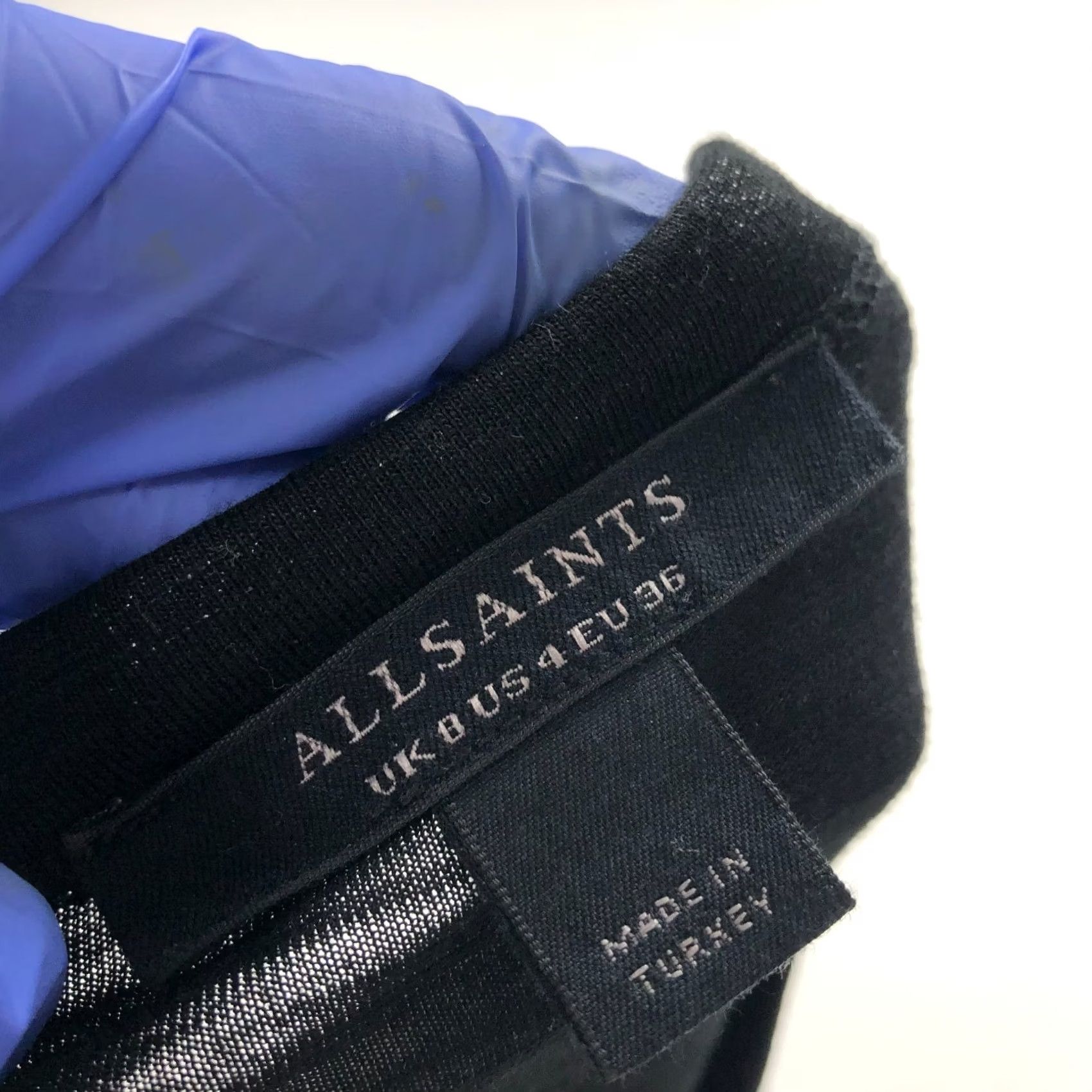 Allsaints All Saints Tina Shimmer US 4 Lightweight Ruched Gather Shirt Top Black MINT HRJ Shirt Womens 4 Black Lightweight Ruched Gather Front-Exposure? Size S / US 4 / IT 40 - 5 Thumbnail