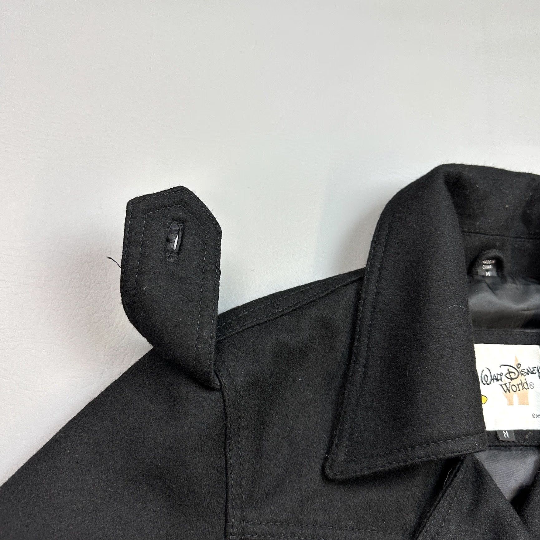 Disney VINTAGE Disney Peacoat Jacket Women's M Black Wool Blend 71 Logo Embroidered Button, Logo, Collared, Inner Pockets, Dry Clean Only, 80s 90s Theme Size M / US 6-8 / IT 42-44 - 3 Thumbnail