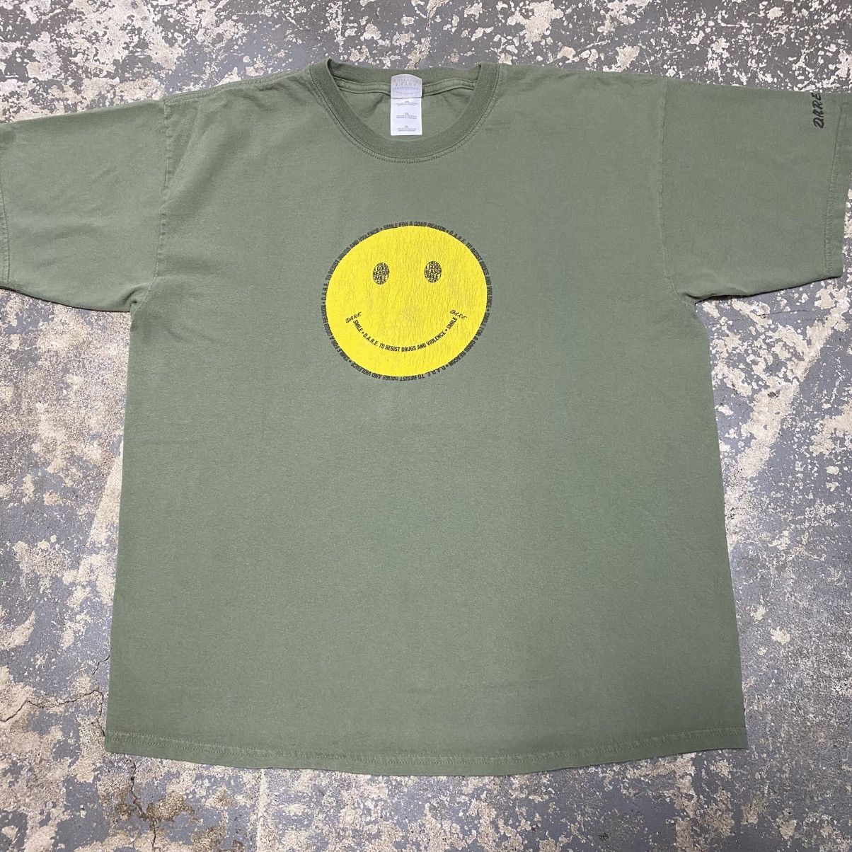 D.A.R.E × Vintage Vintage Dare Smiley Face Green Tshirt Size US XL / EU 56 / 4 - 2 Thumbnail