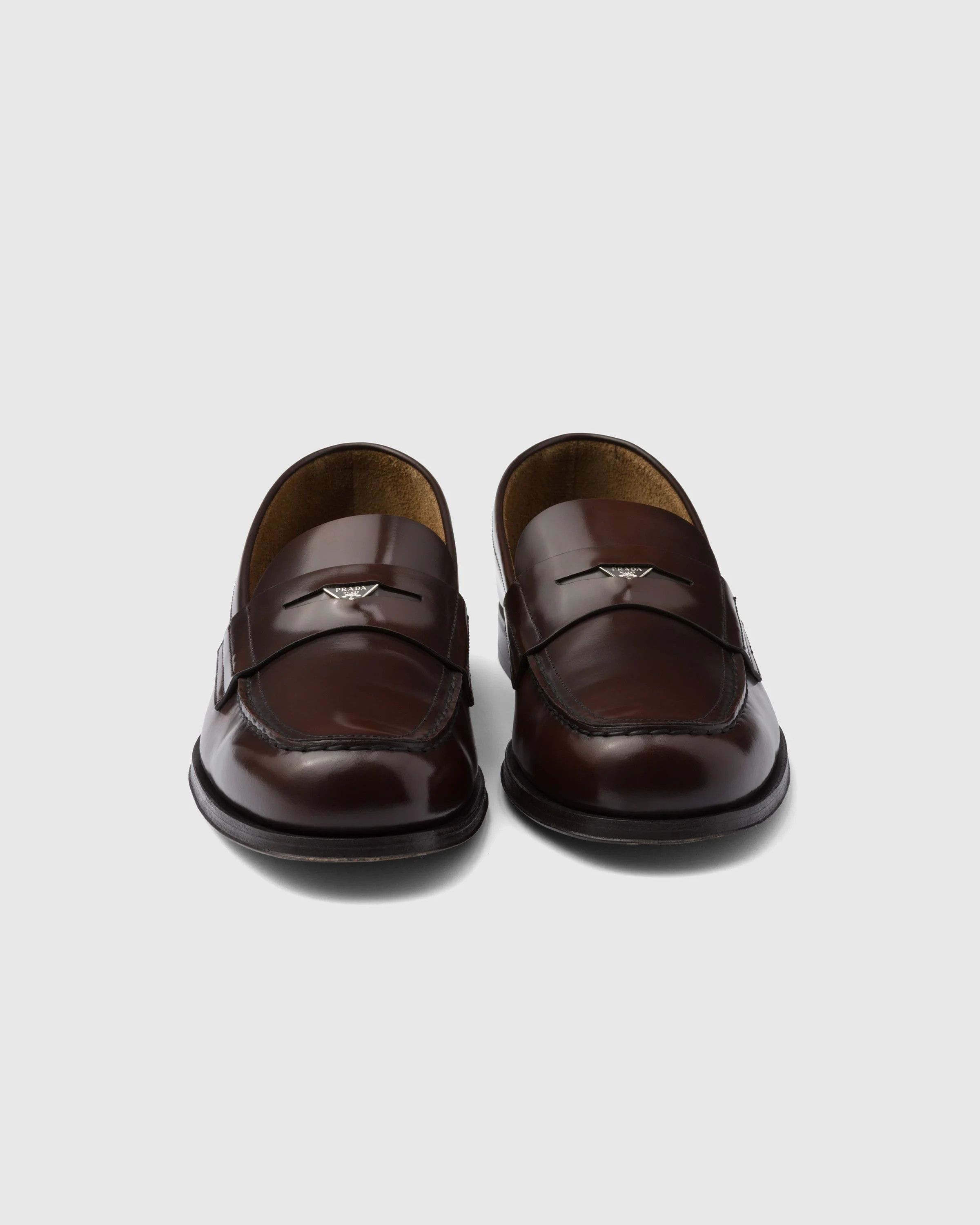 Prada o1mt1gz0226 Brushed Leather Loafers in Brown Size US 12 / EU 45 - 5 Thumbnail