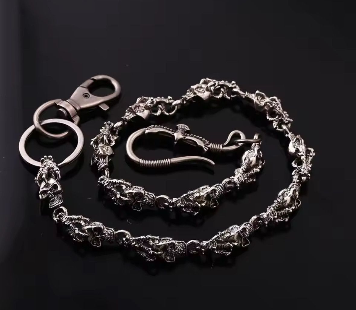 Other Gothic Punk Pants Skull Ghost Chain Wallet Belt Chain Size ONE SIZE - 4 Thumbnail