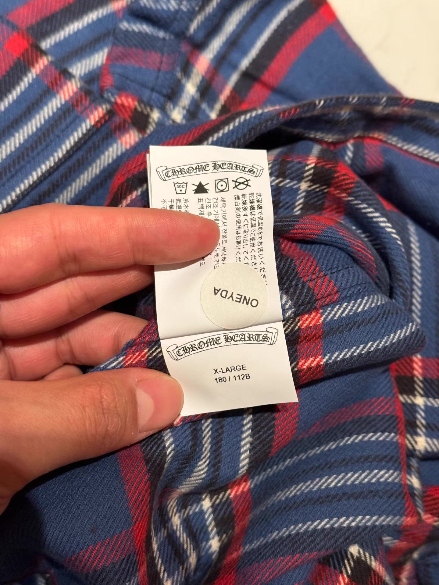 Chrome Hearts Chrome Hearts Red & Blue PlaidFlannelLong Sleeve Shirt Q14 Size US XL / EU 56 / 4 - 5 Thumbnail