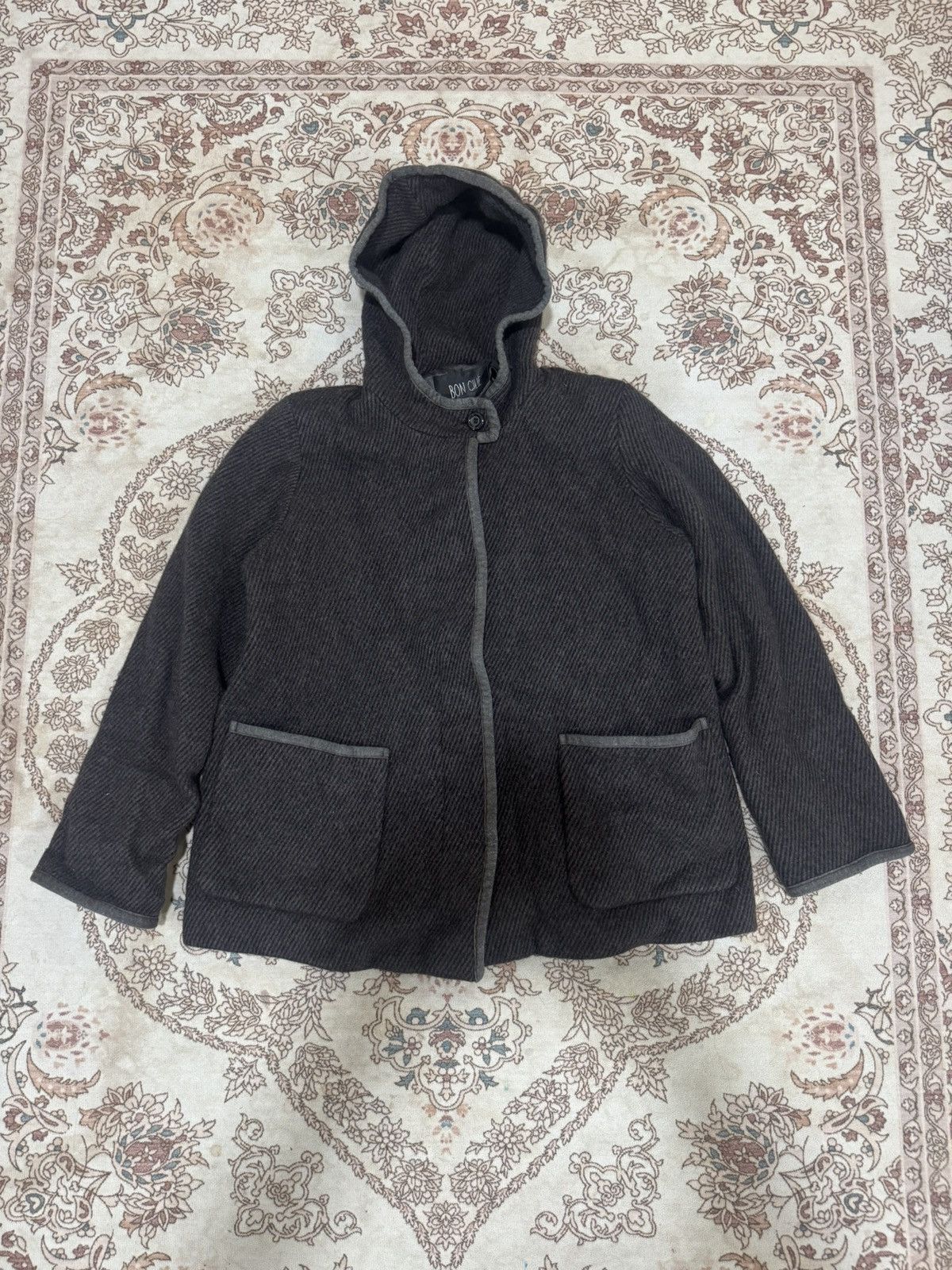 Vintage Vintage Bon Cilie Wool Hooded Jacket Size US M / EU 48-50 / 2 - 1 Thumbnail