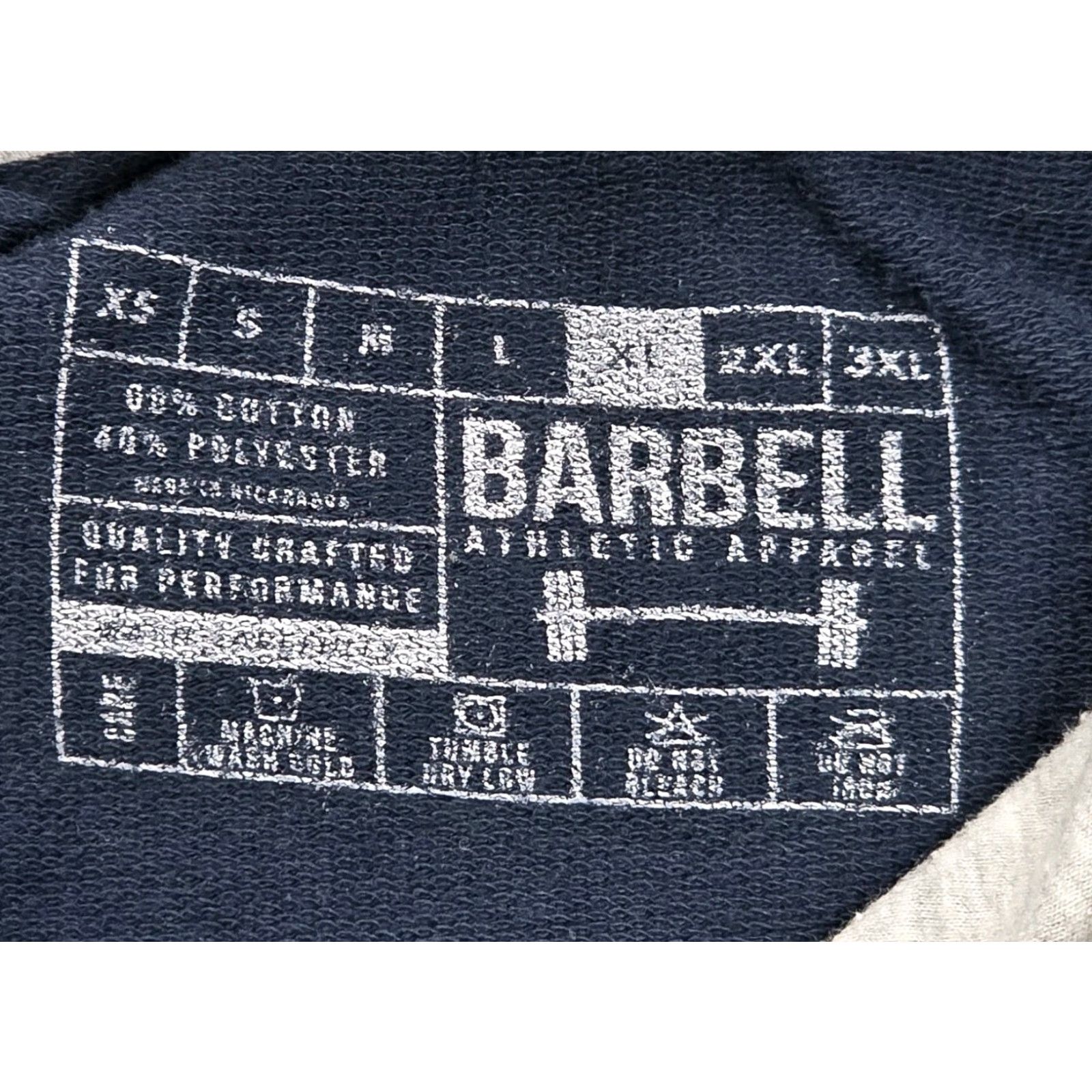 Spell Barbell Hoodie Men XL Blue Lightweight Logo Spell out Sweatshirt Hoodie Pullover Size US XL / EU 56 / 4 - 7 Thumbnail