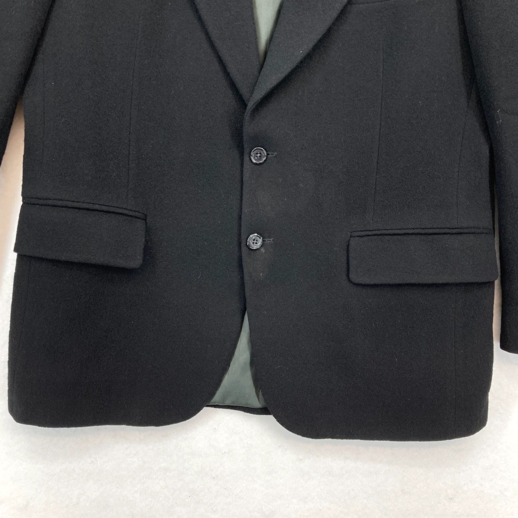 Club Room Club Room Blazer Mens 42 Black 2 Button Camel Hair Preppy Casual Sports Coat Long Wool Blazer Size 42R - 4 Thumbnail
