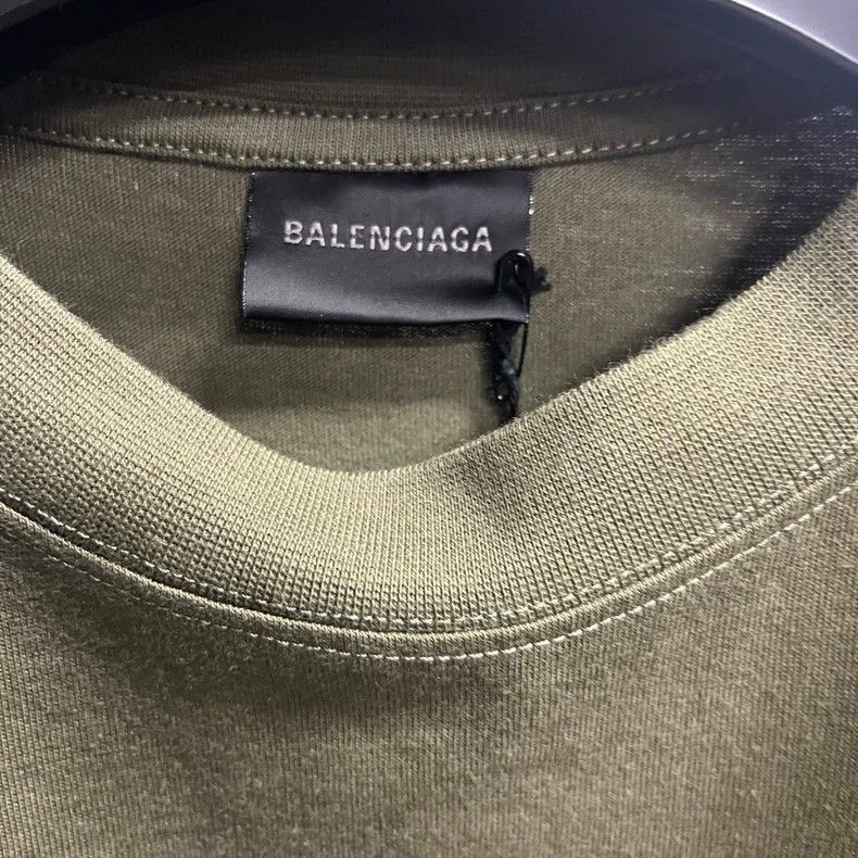 Balenciaga Balenciaga brown khaki green cola embroidered logo round ne Size US S / EU 44-46 / 1 - 2 Thumbnail