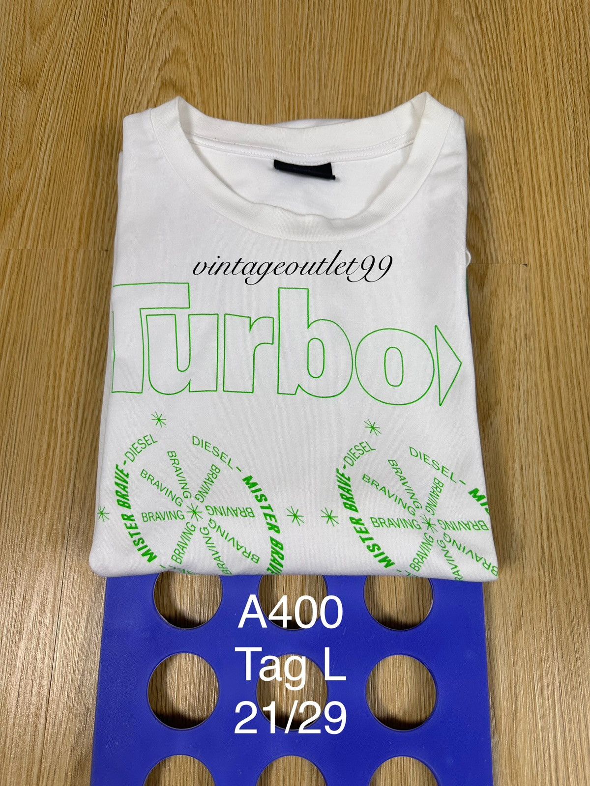 Diesel Diesel Turbo White Tshirt A400 Size US L / EU 52-54 / 3 - 10 Thumbnail