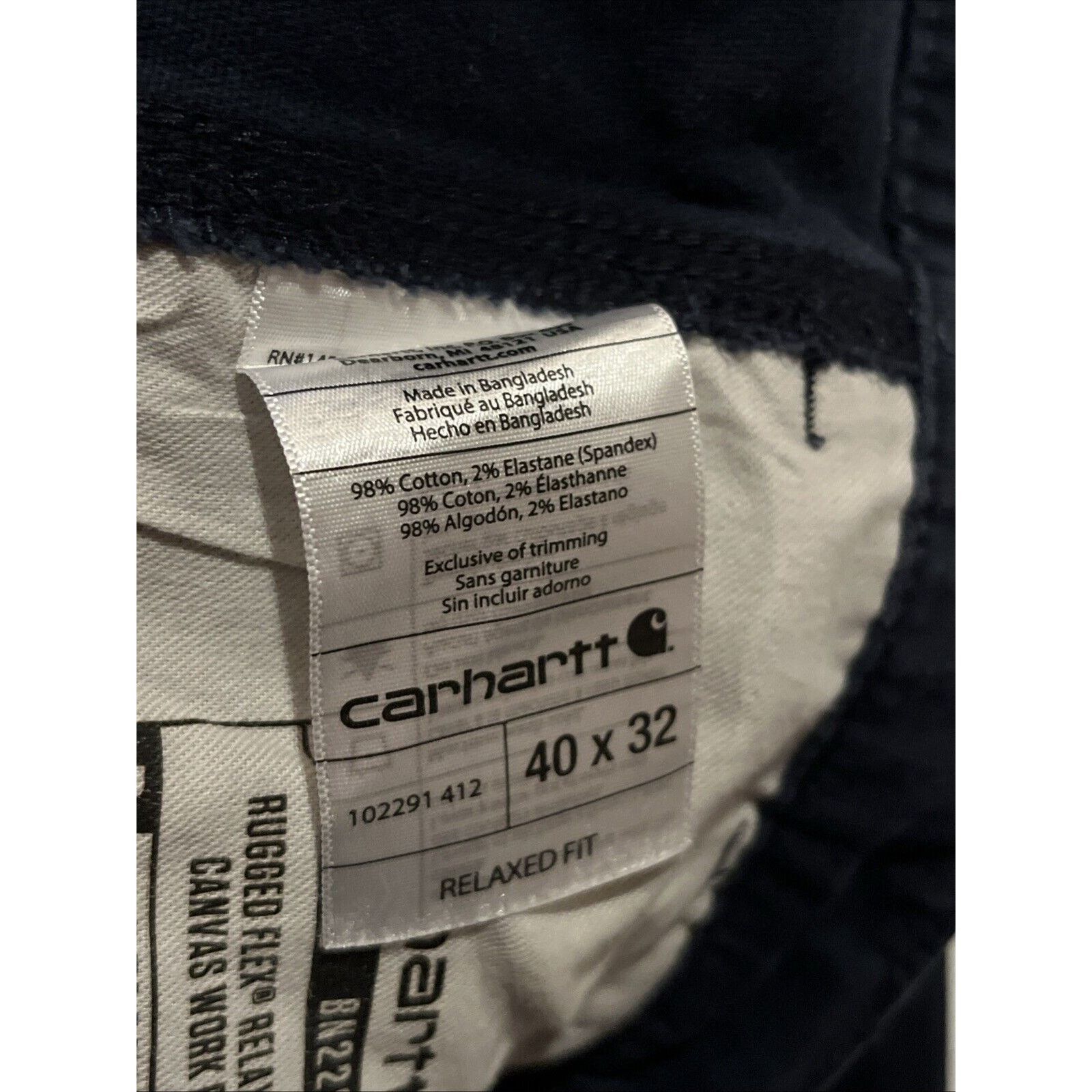 Carhartt Carhartt Pants Men’s 40x31 Fit Navy Canvas Carpenter Relaxed Size US 40 / EU 56 - 4 Thumbnail