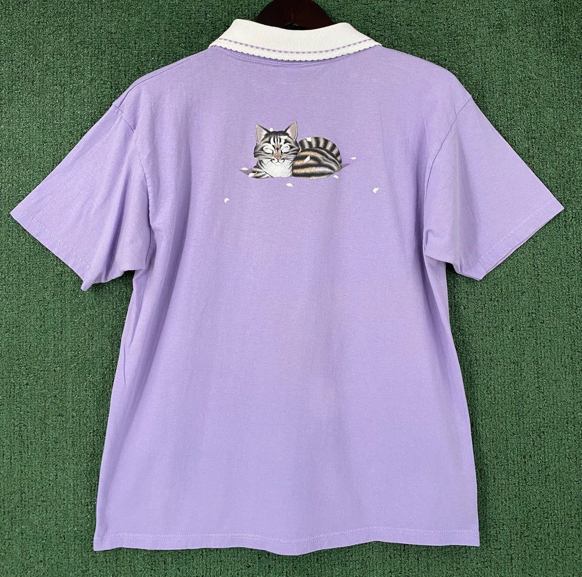 Vintage 90’s Morning Sun Cat Kittens Collared T-shirt Womens Medium Size M / US 6-8 / IT 42-44 - 8 Thumbnail
