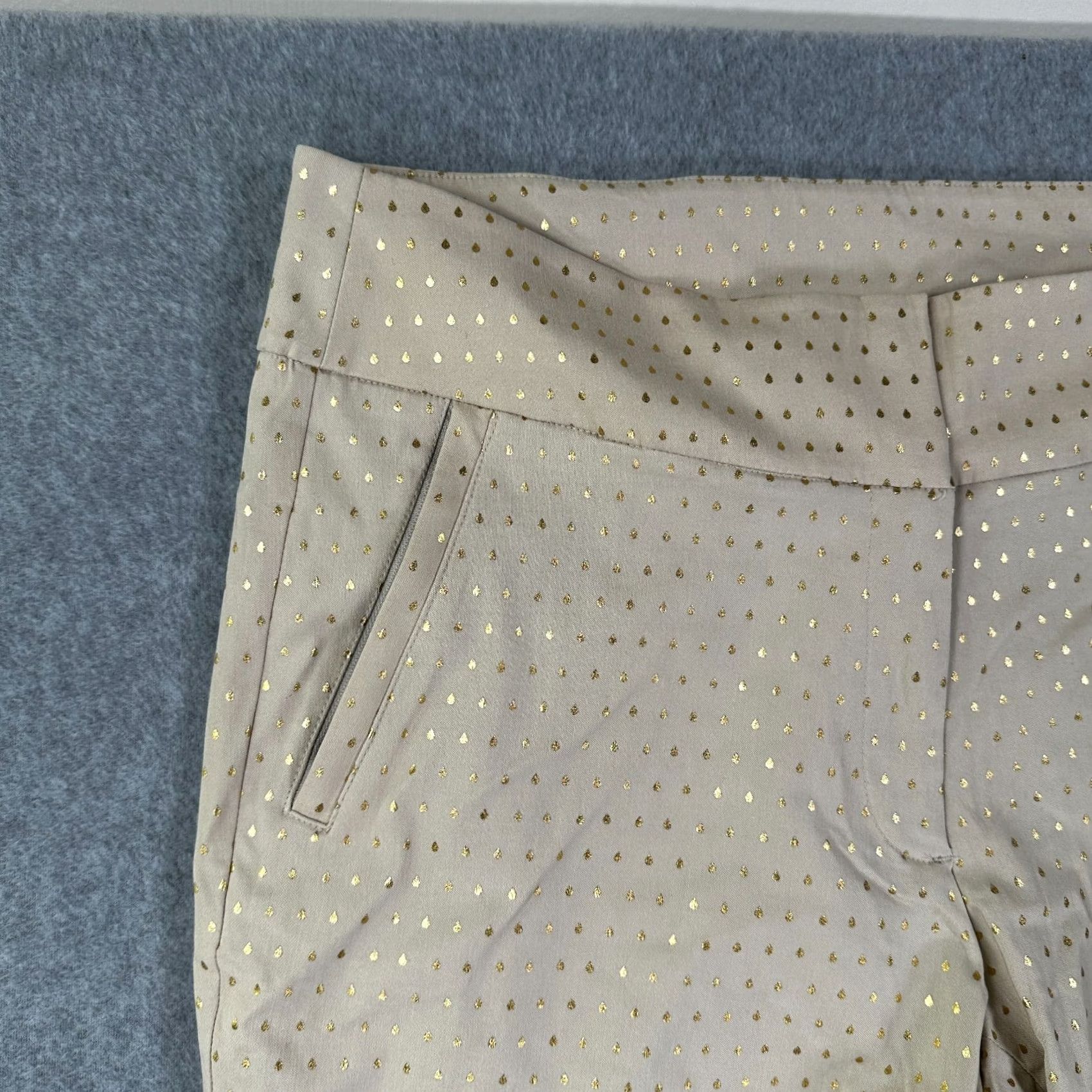 Vintage Lane Bryant Ankle Pants Beige Gold Women's 16 Skinny Flat Front Pull On Pockets Regular Inseam 29 Theme Classic Style Ankle Pants Size 38" / US 16 / IT 52 - 4 Thumbnail