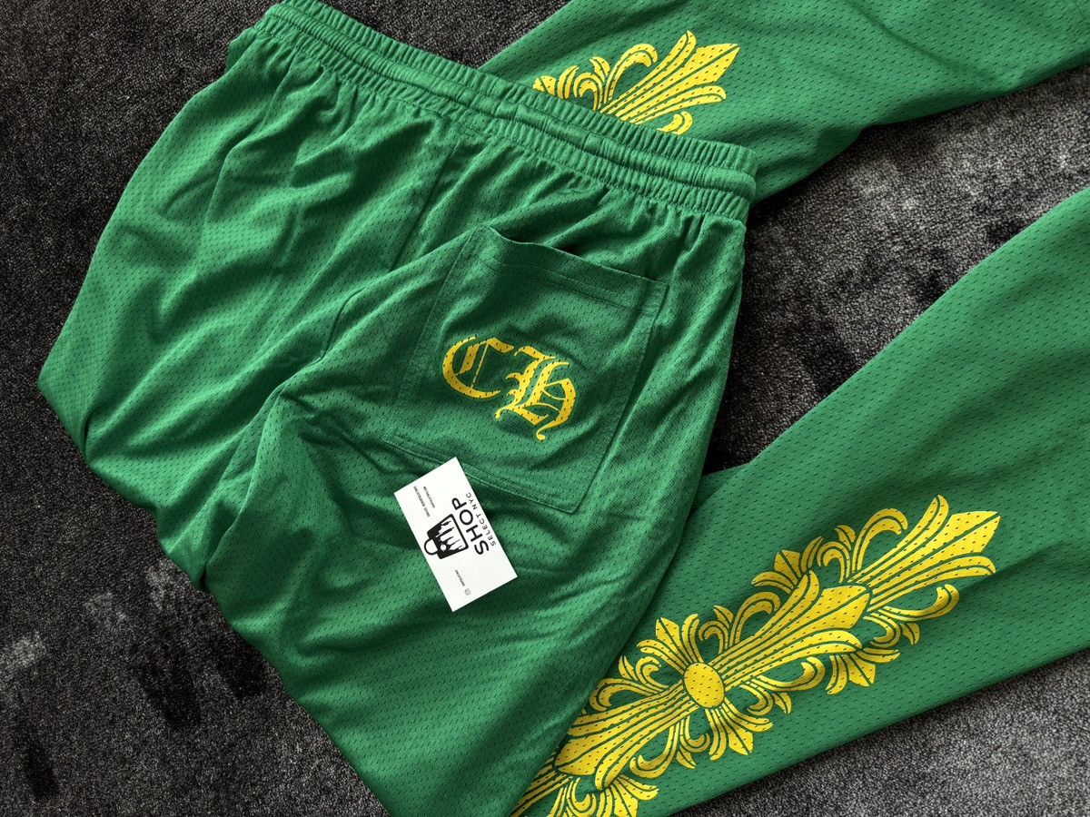 Chrome Hearts CHROME HEARTS GREEN/YELLOW MESH WARM UP SWEATPANTS Size US 34 / EU 50 - 3 Thumbnail