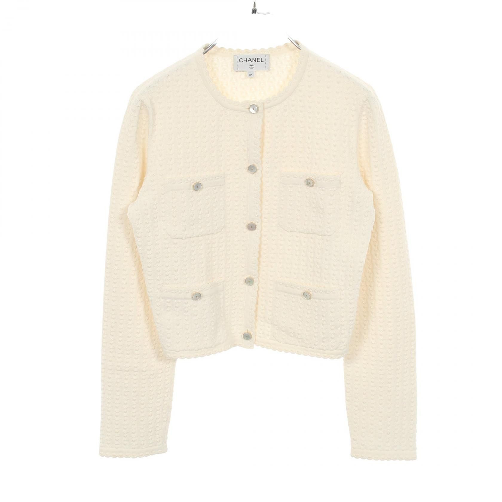 Chanel Chanel Chanel Knit Cardigan Textile Tops P79207K11420 DUTY FREE for USA Size ONE SIZE - 1 Thumbnail