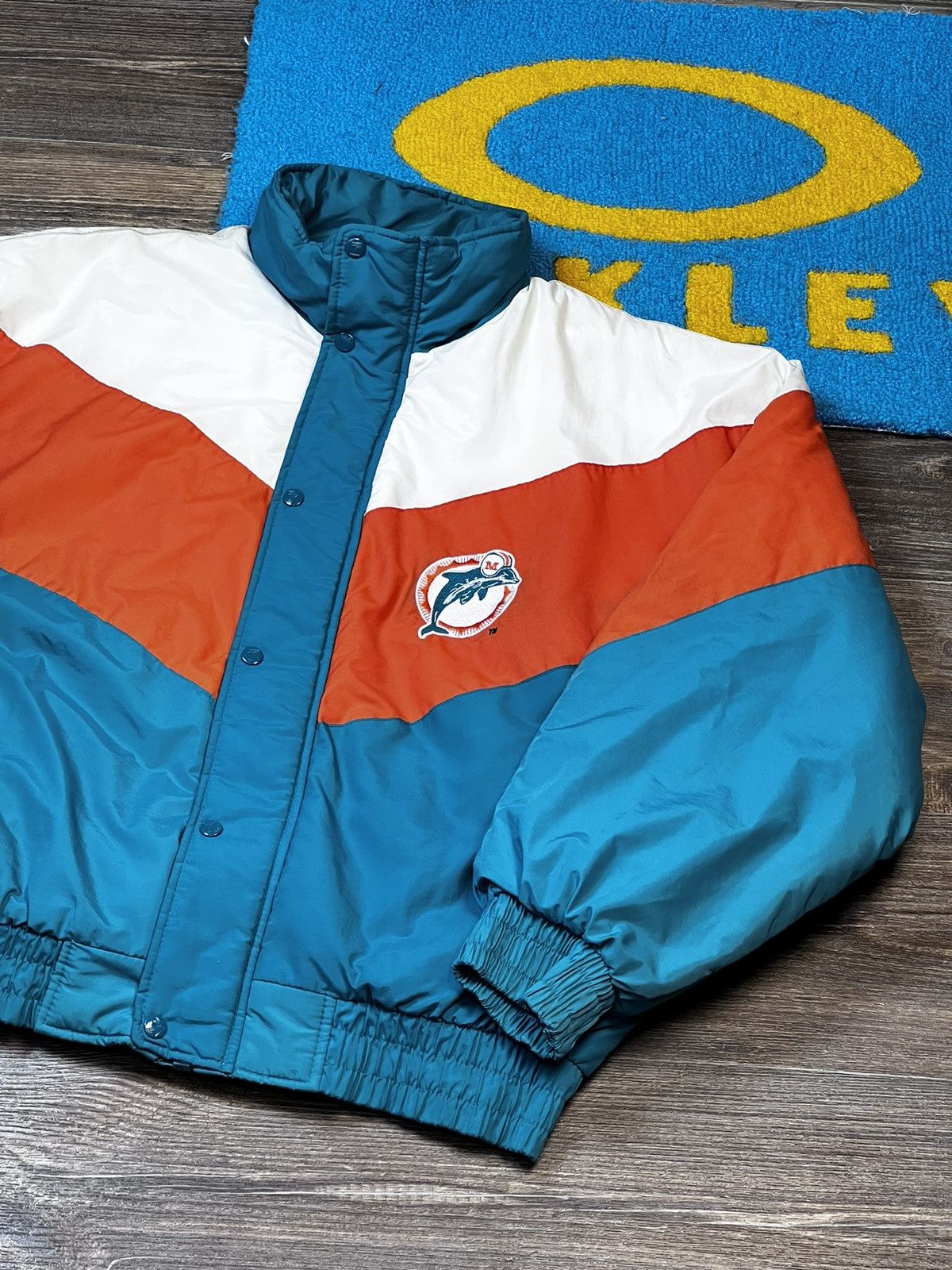 Logo 7 × NFL × Vintage Vintage 90’s 7 Logo Miami Dolphins NFL Tricolour Jacket Size US L / EU 52-54 / 3 - 8 Thumbnail