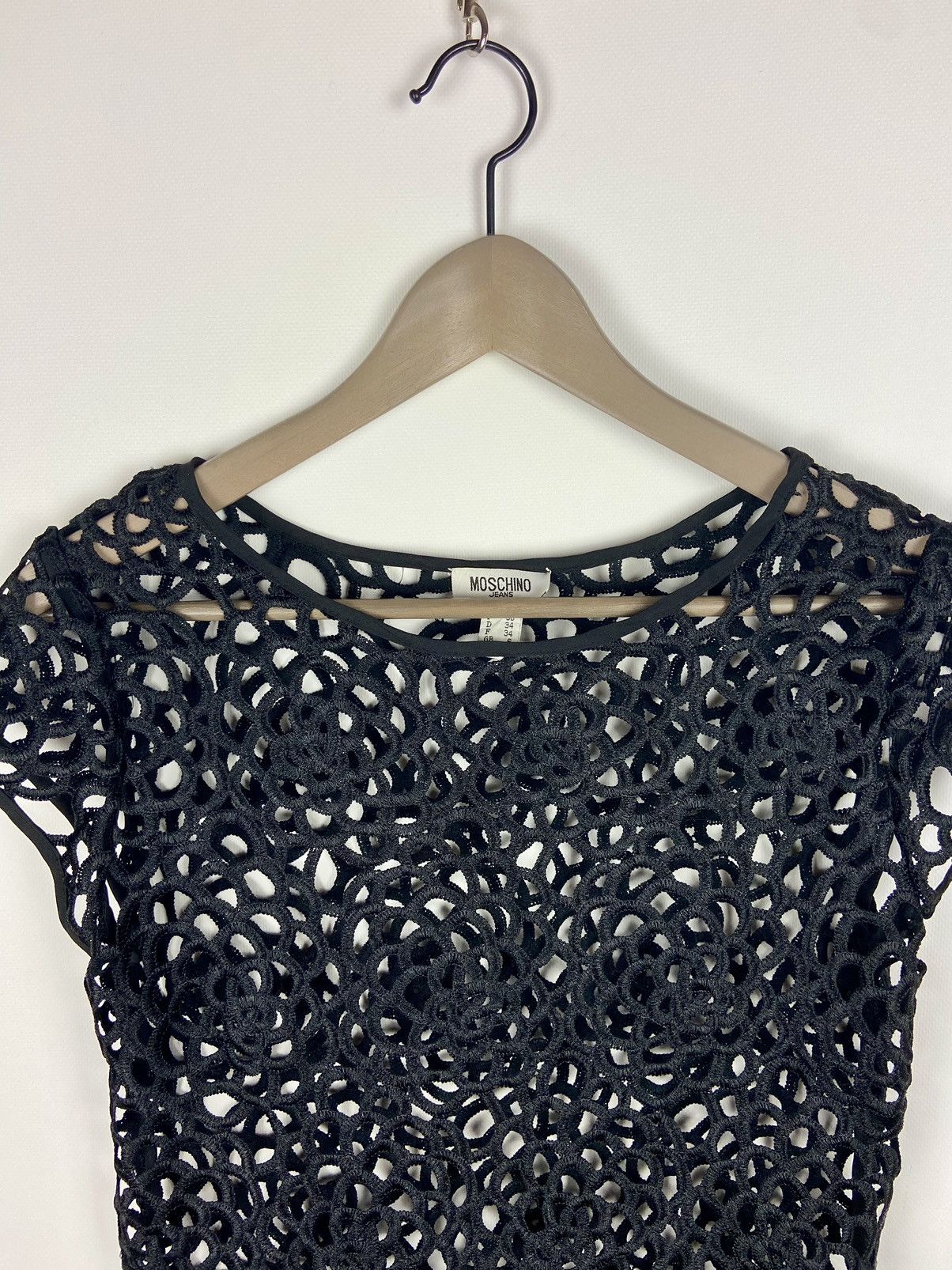 Designer × Moschino × Vintage Vintage Moschino Jeans Transparent Lace Dress Sz US-4/I-38 Size S / US 4 / IT 40 - 2 Thumbnail