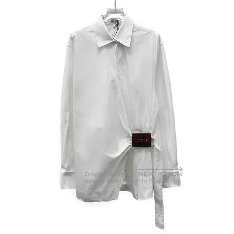 Loewe Loewe White irregular pleat design cotton collar long slee Size XS / US 0-2 / IT 36-38 - 1 Thumbnail