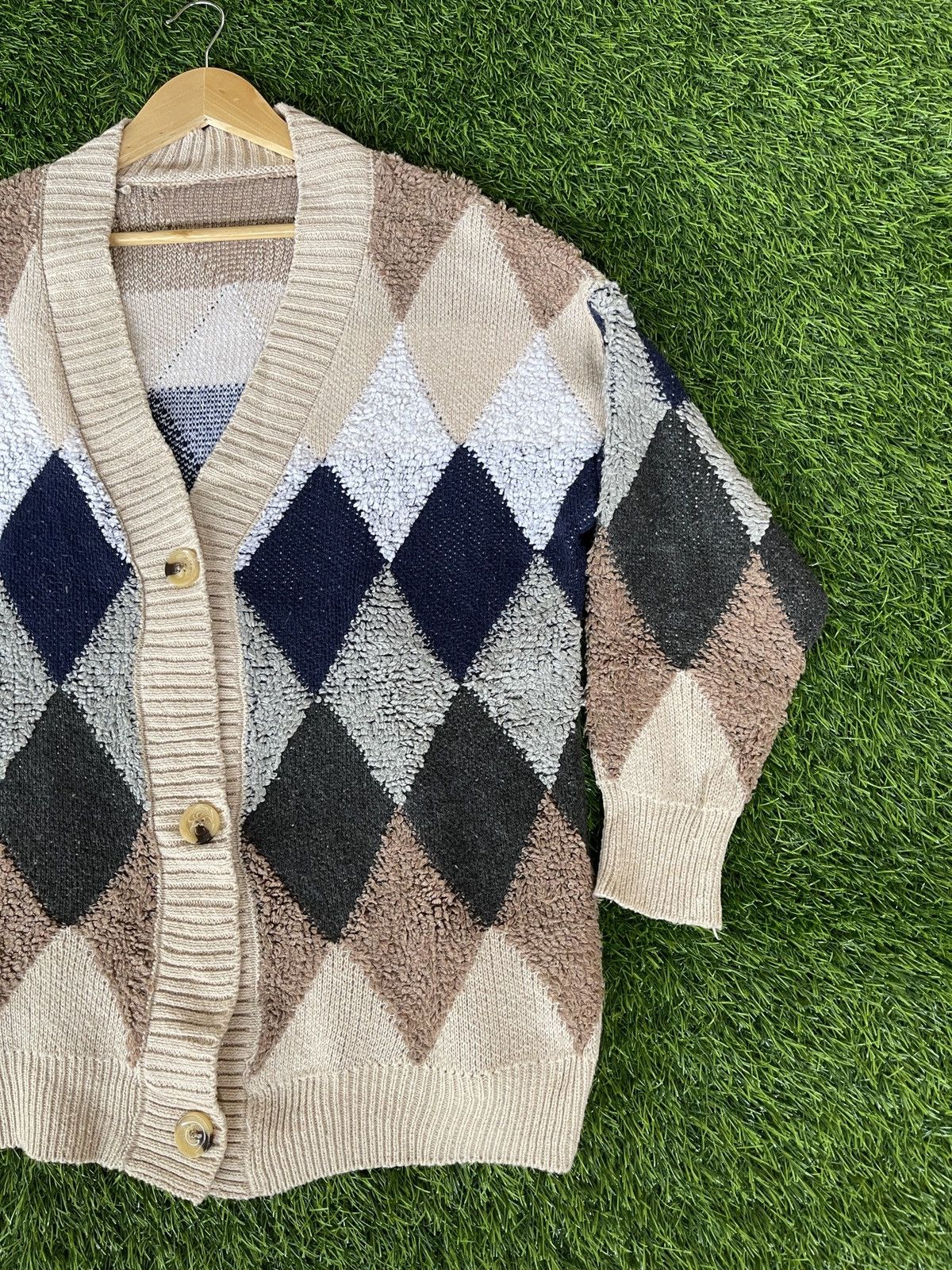 Aran Isles Knitwear × Japanese Brand Last Drop🔥Rare🔥Kurt Cobain Cardigan Knitwear Nice Colour Size US XL / EU 56 / 4 - 11 Thumbnail