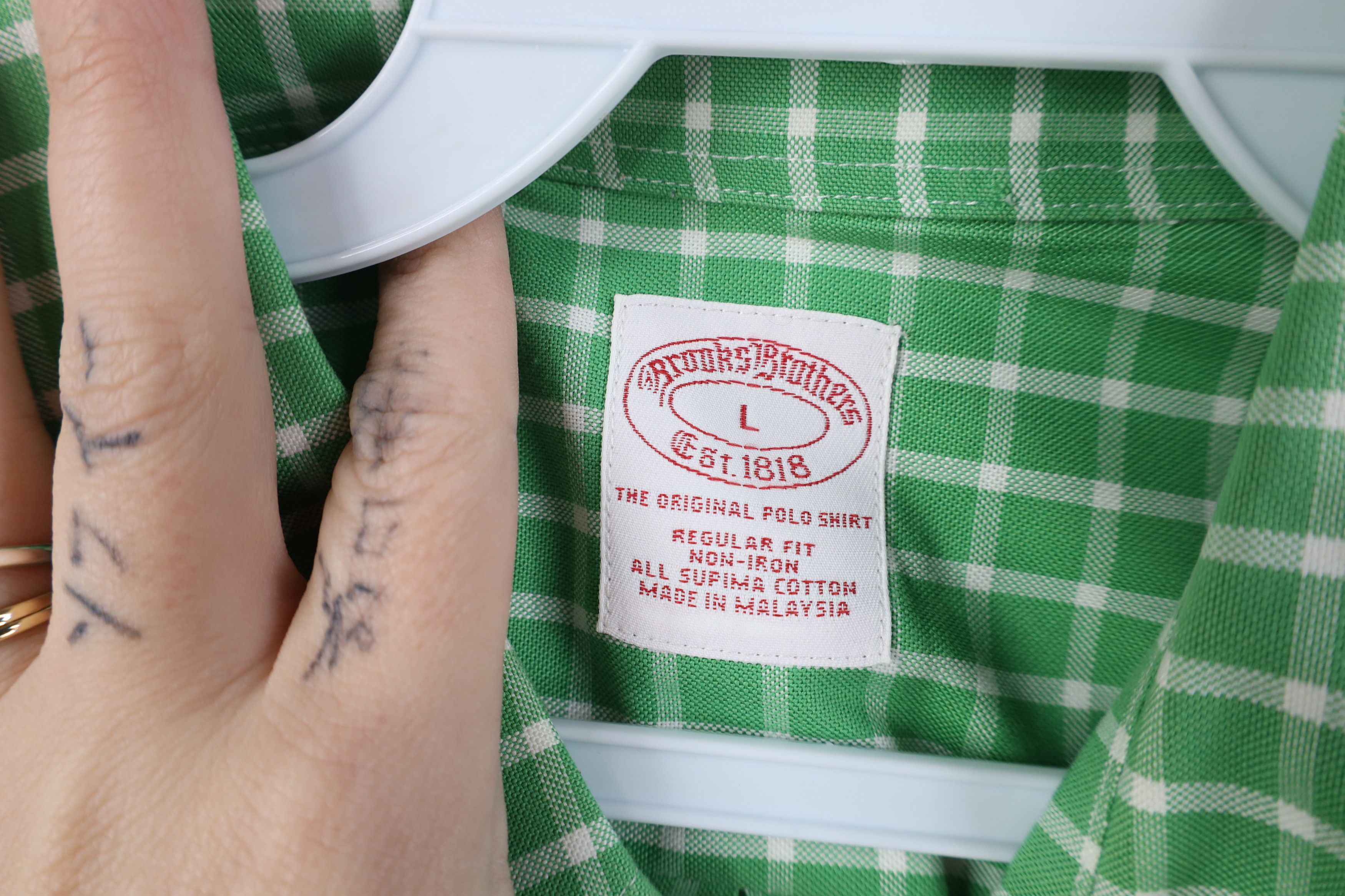 Brooks Brothers Vintage Brooks Brothers Cotton Button Down Shirt Green Plaid Size US L / EU 52-54 / 3 - 8 Thumbnail