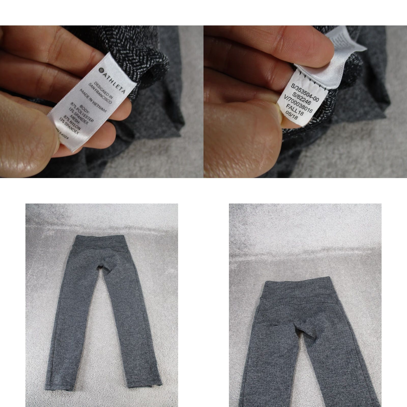 Athleta Athleta Leggings Womens XS Gray Herringbone Pockets Activewear Athletic City Athleisure 90s? Size 26" / US 2 / IT 38 - 8 Thumbnail
