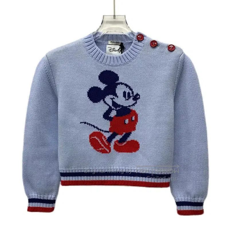 Miu Miu Miu Miu Light Purple Wool Sweater with Mickey Mouse . Size US XS / EU 42 / 0 - 1 Thumbnail