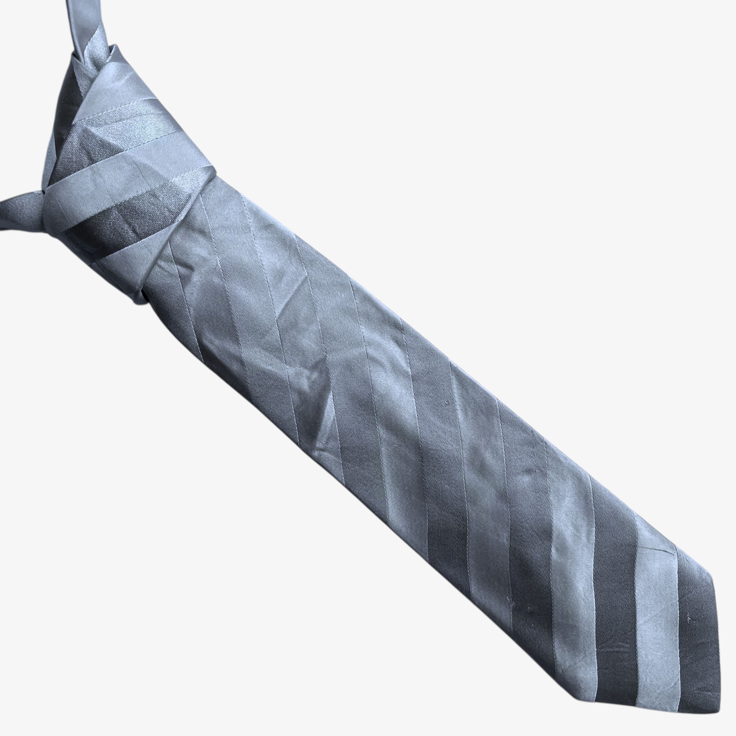 Brioni Vintage 90s Brioni Striped Silver Silk Tie Size ONE SIZE - 1 Thumbnail