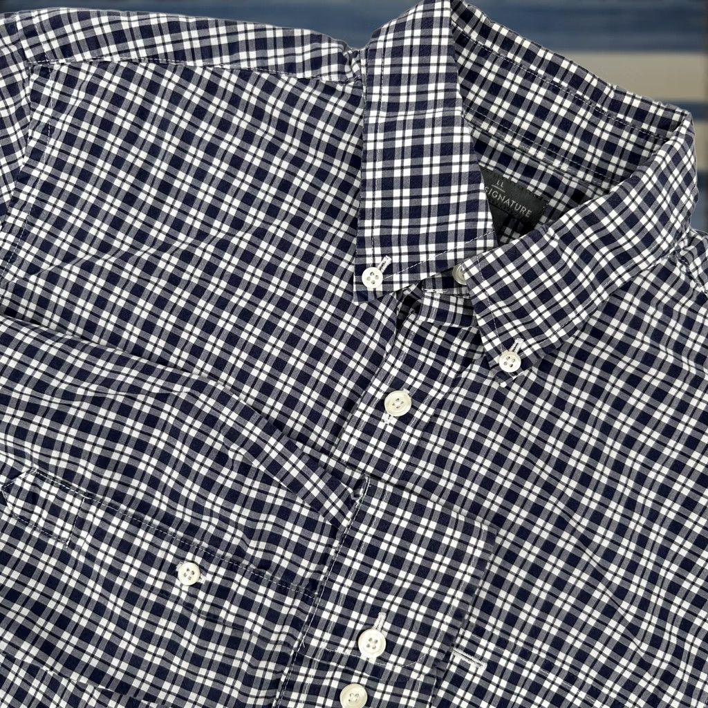 Vintage LL Bean Signature Shirt Mens Small Blue Gingham Plaid Button Down Long Sleeve Size US S / EU 44-46 / 1 - 1 Thumbnail