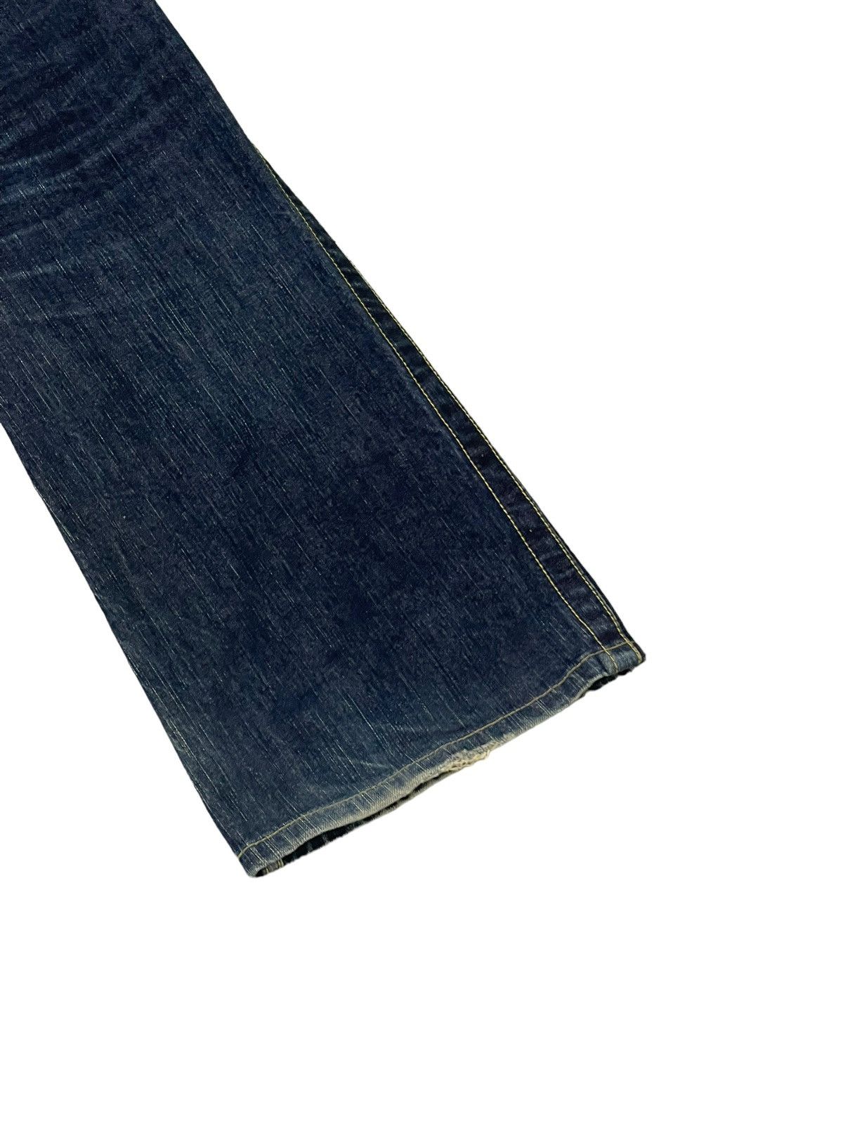 Japanese Brand Flare Jeans Blue Way Japan Faded Distress Low Rise 8🟦3 Size US 35 - 13 Thumbnail