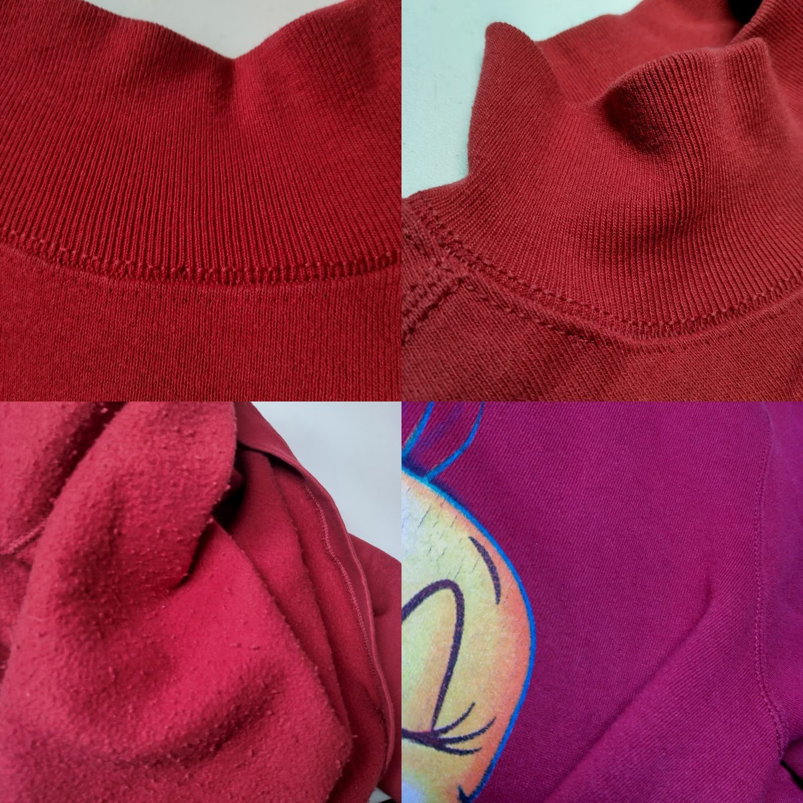 Catalina VINTAGE Tweety Bird Sweatshirt Catalina Pullover Long Sleeve Mock Neck Womens L Red Maroon Cartoons TV & Movie Characters 90s? Size L / US 10 / IT 46 - 9 Thumbnail
