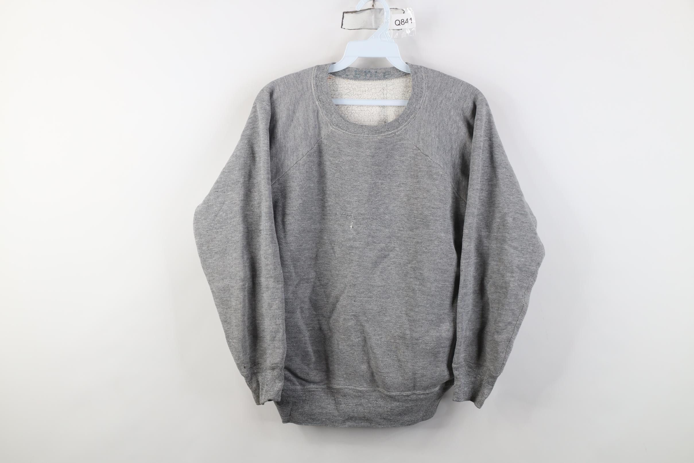 Vintage Vintage 60s 70s Blank Triblend Sweatshirt Heather Gray USA Size US S / EU 44-46 / 1 - 1 Thumbnail