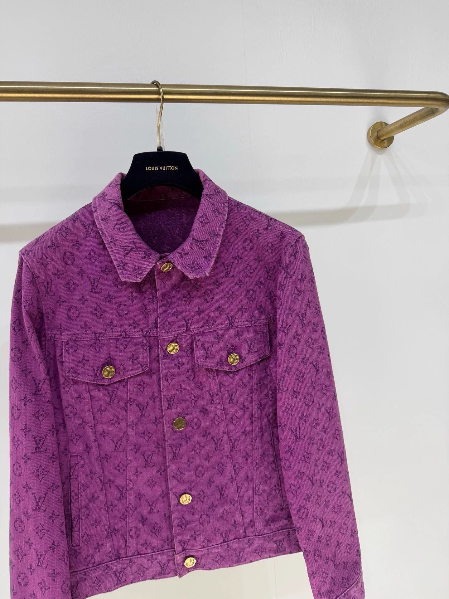 Louis Vuitton Lv Purple Logo Denim Jacket 98 New 44 Size M / US 6-8 / IT 42-44 - 2 Thumbnail