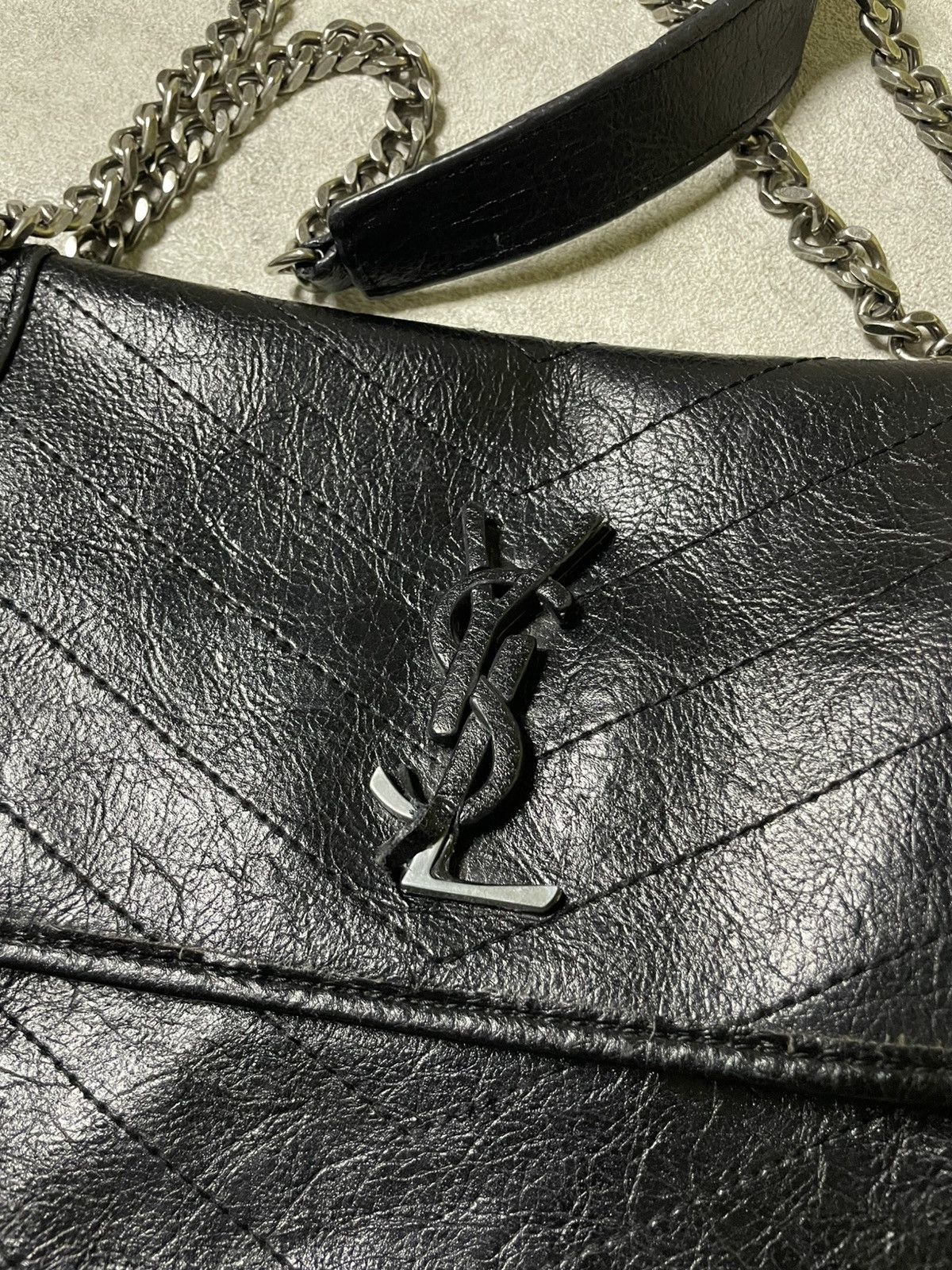 Yves Saint Laurent Rare 2000’s Saint Laurent Paris Niki Crinkle Shoulder Bag Size ONE SIZE - 8 Thumbnail