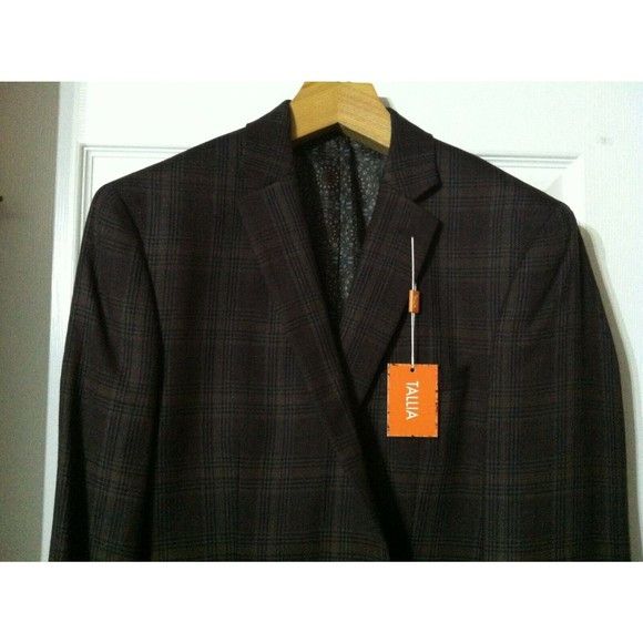 Tallia 350.00 TALLIA MEN'S NEW 100%WOOL SPORT COAT BLAZER SIZE:42R Size 42R - 2 Thumbnail