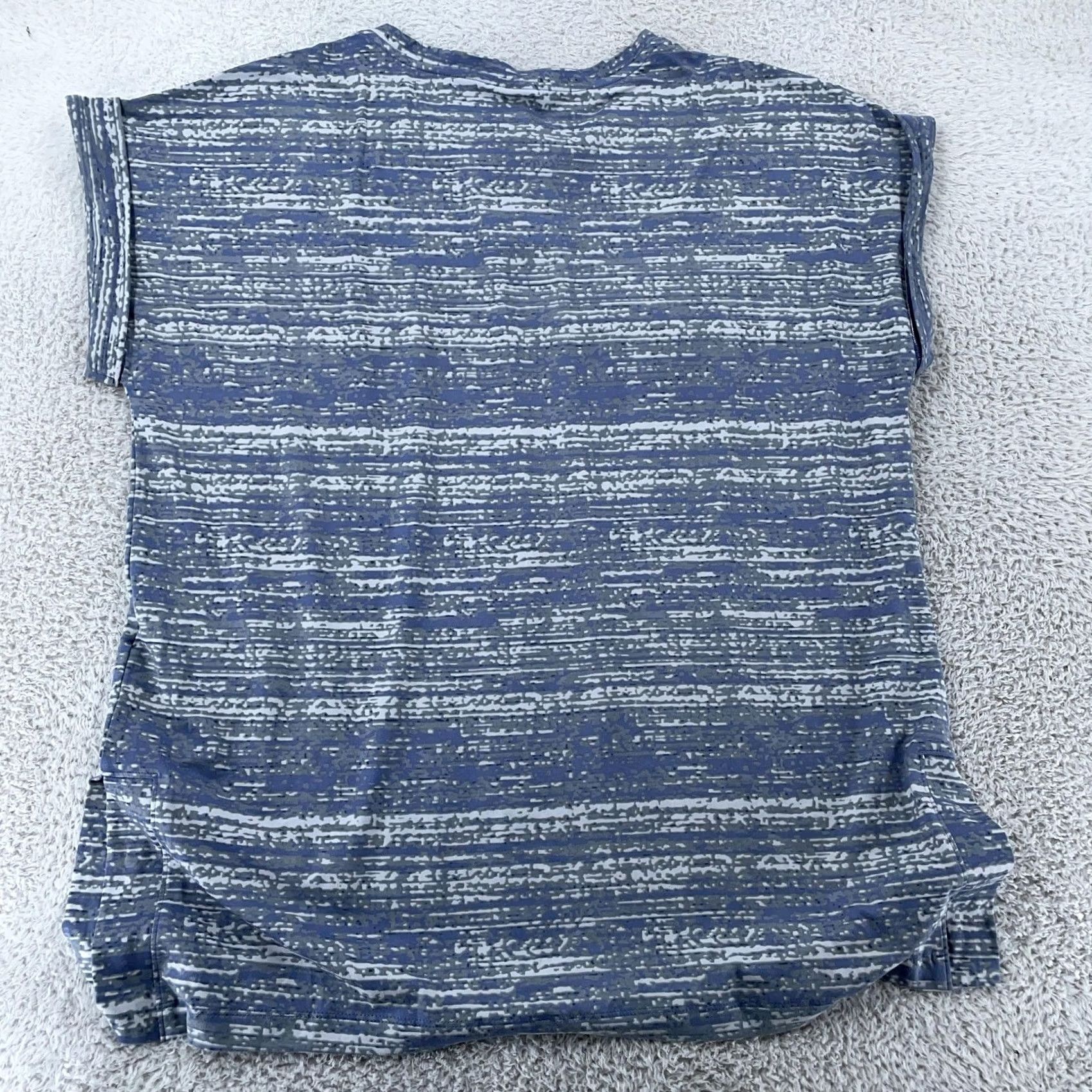 Vintage LuLaRoe Leah Shirt Womens XL Blue Gray Abstract Drop Shoulder Cuff Tunic Top Size XL / US 12-14 / IT 48-50 - 3 Thumbnail